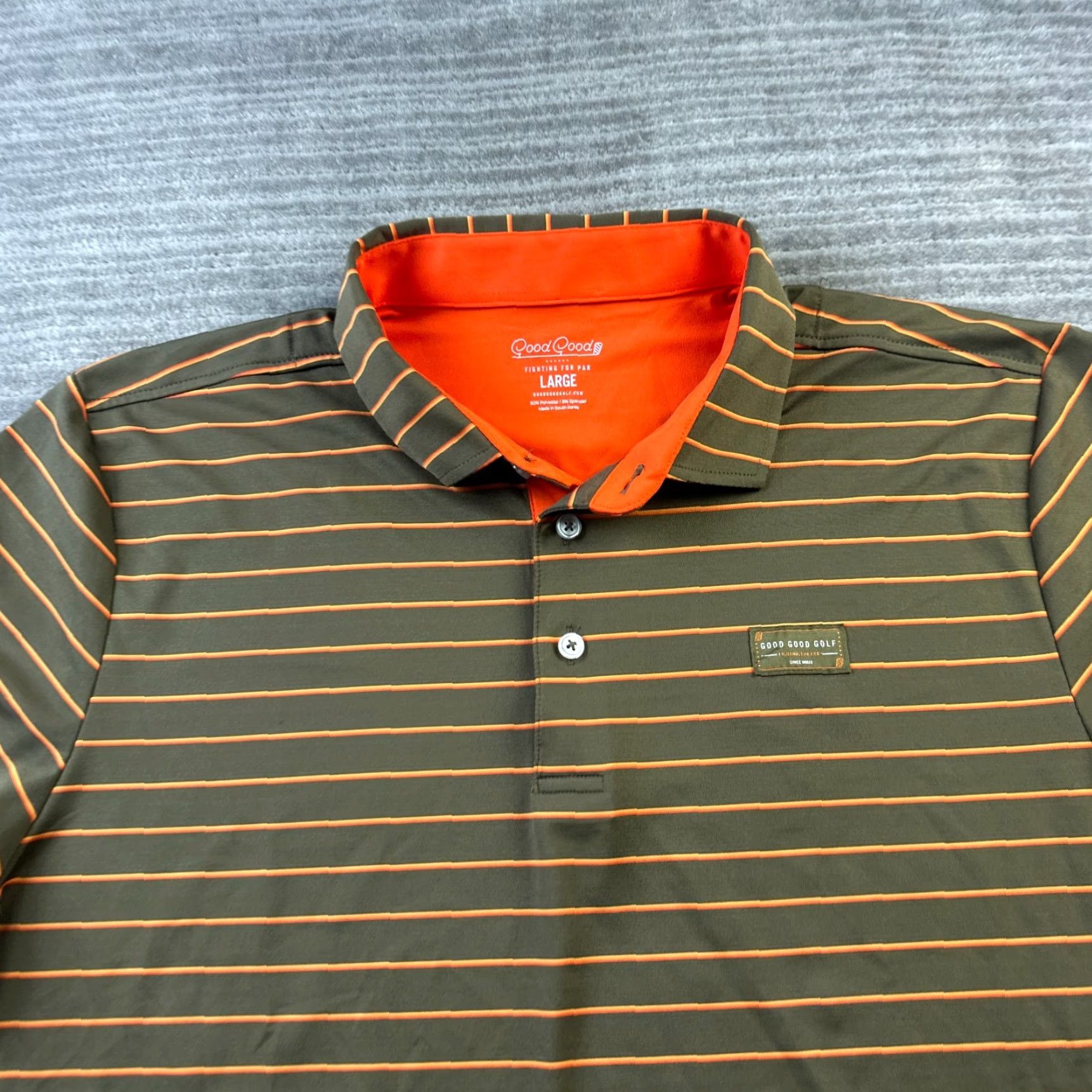 Vintage Good Good Polo Shirt Mens Large Green Orange Performance Logo Golf Size US L / EU 52-54 / 3 - 3 Thumbnail