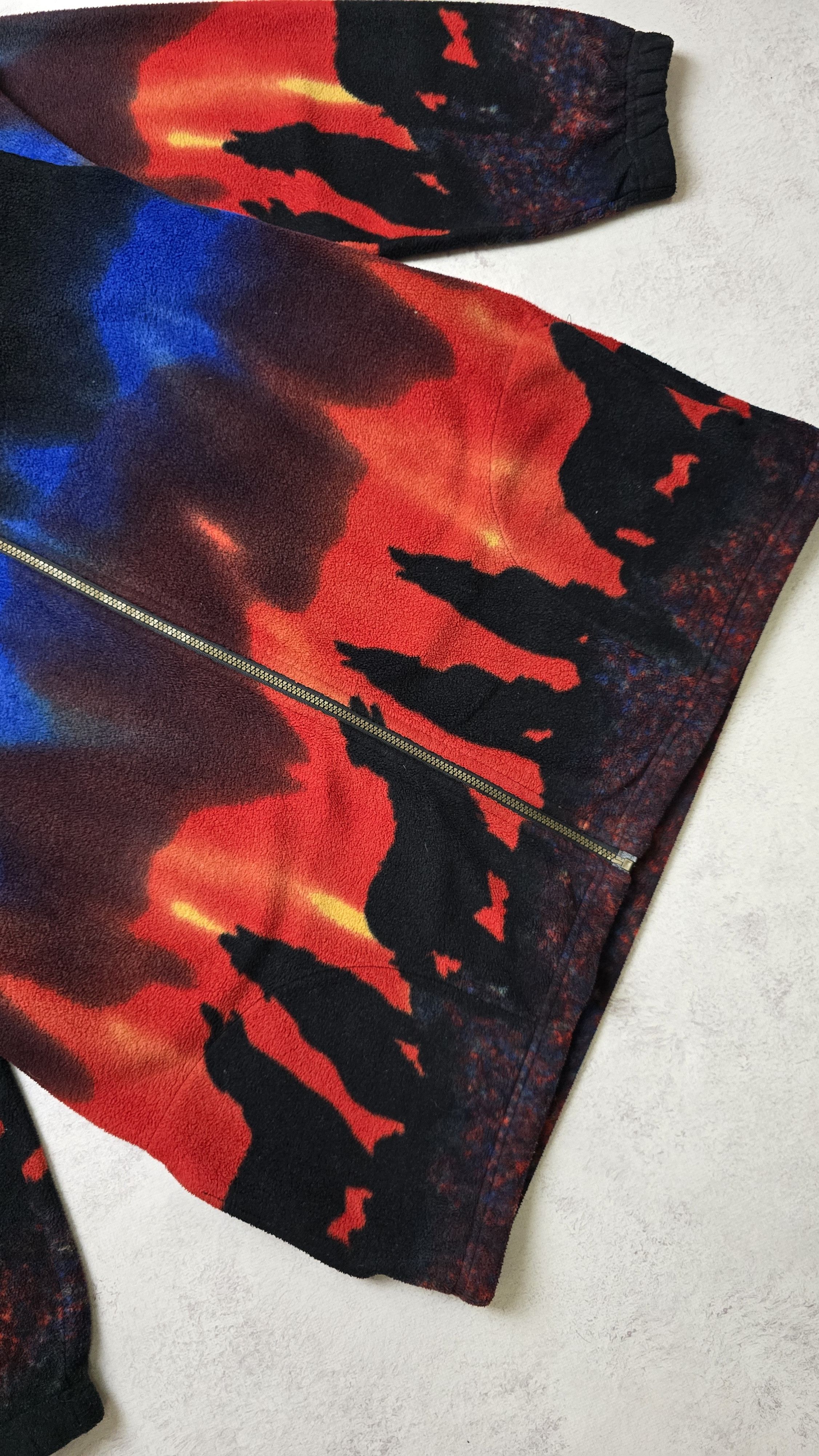 Other Vintage Jacques Lorant Wolf Fleece Jacket Northern Lights Size L / US 10 / IT 46 - 8 Thumbnail