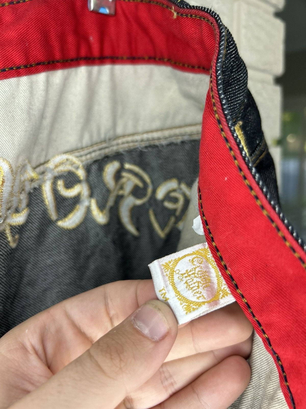 Japanese Brand Vintage Crown Holder Embroidered Studded Baggy Skater Jeans Size US 38 / EU 54 - 13 Thumbnail