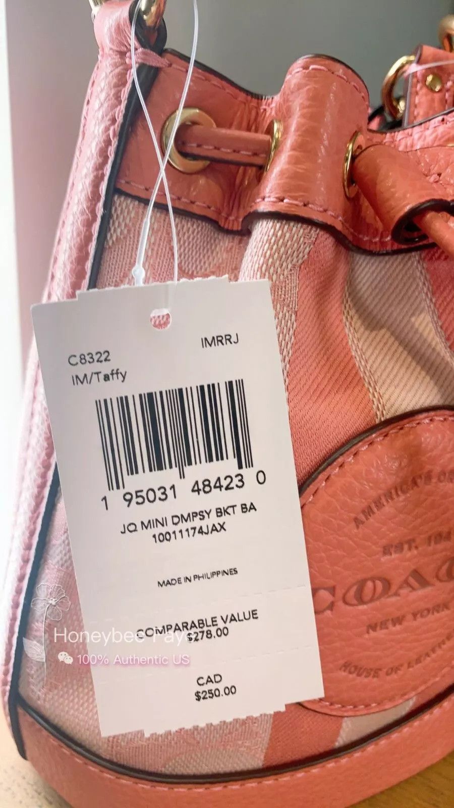 Coach Mini Dempsey Bucket Bag In Signature Jacquard C8322 Size ONE SIZE - 7 Thumbnail