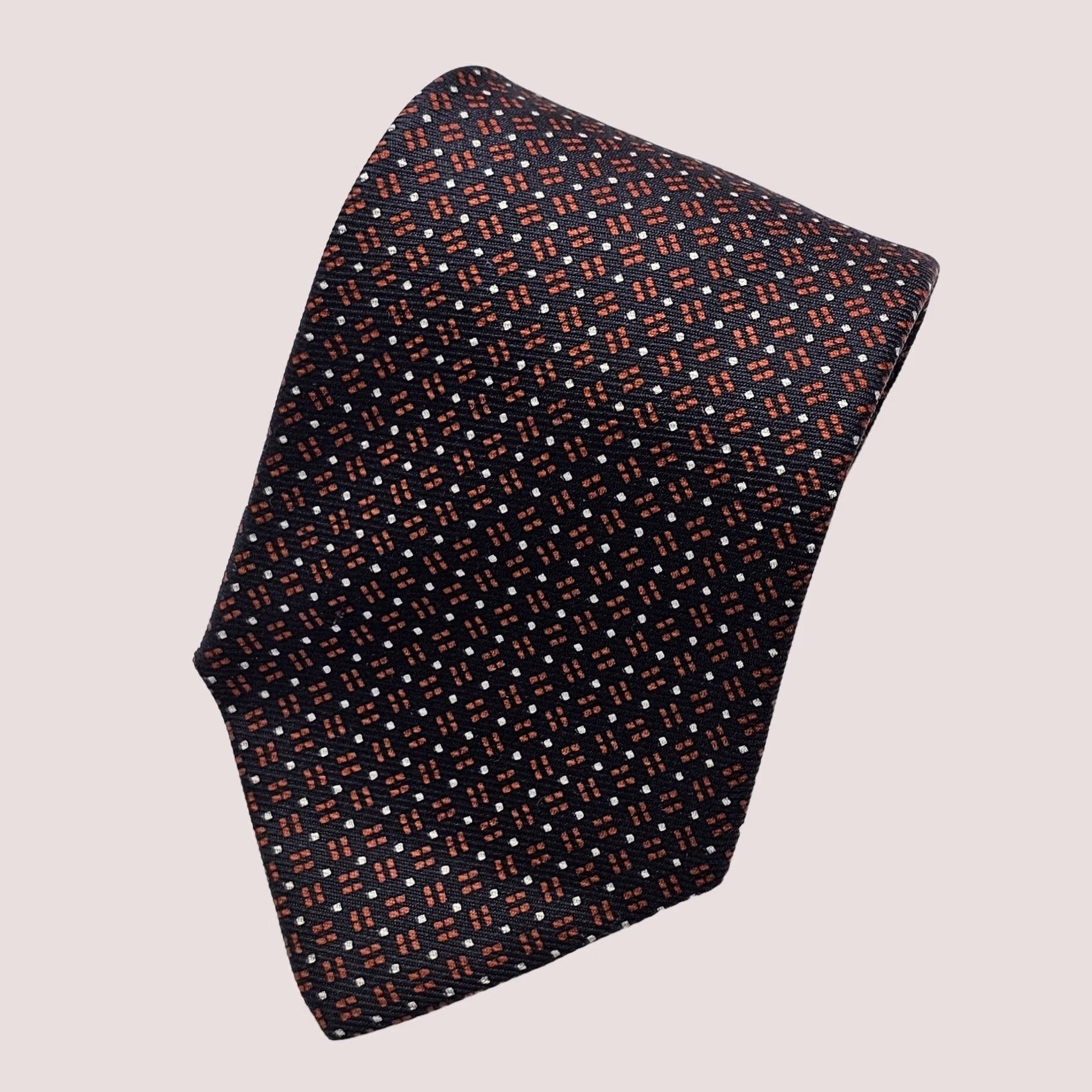 Brooks Brothers VINTAGE Brooks Brothers Makers Necktie Mens 100% Silk Tie Black Geometric 59X3.75 USA Size ONE SIZE - 1 Thumbnail