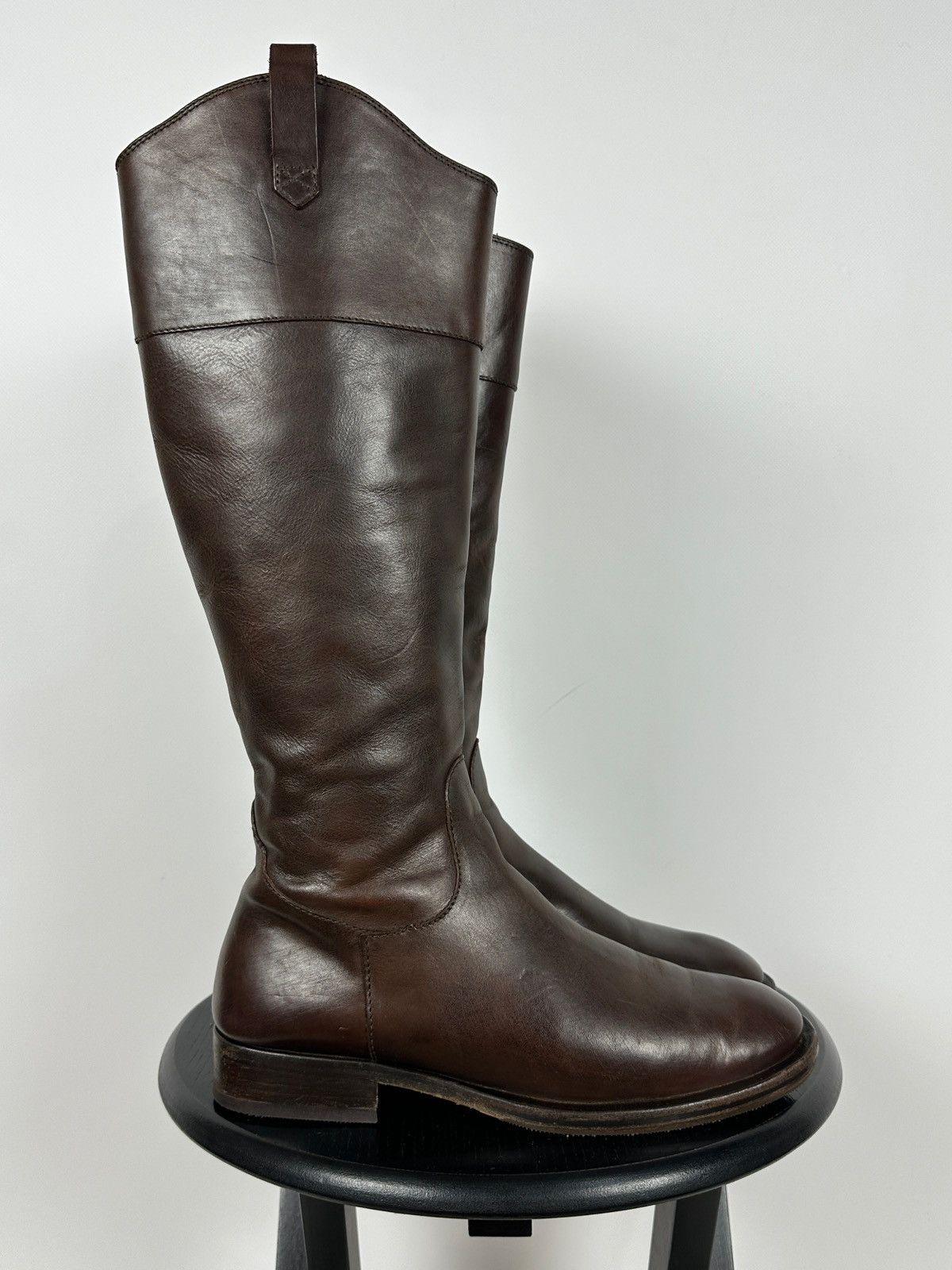 Brunello Cucinelli Brunello Cucinelli Brown Leather Riding Boots Size US 10 / IT 40 - 1 Thumbnail