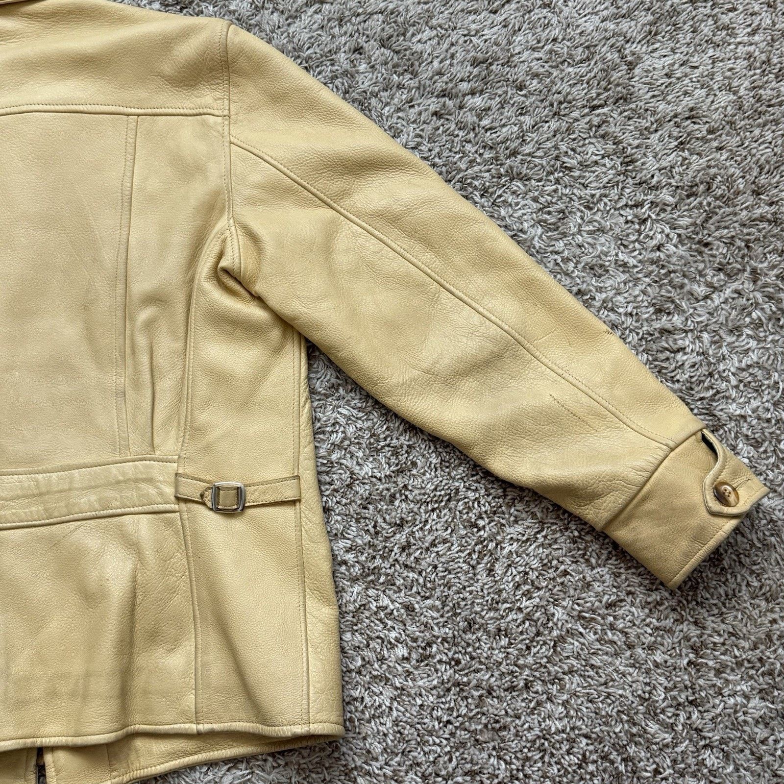 Vintage RARE Vintage Deerskin Leather Jacket Light Yellow Full Zip Size US M / EU 48-50 / 2 - 7 Thumbnail