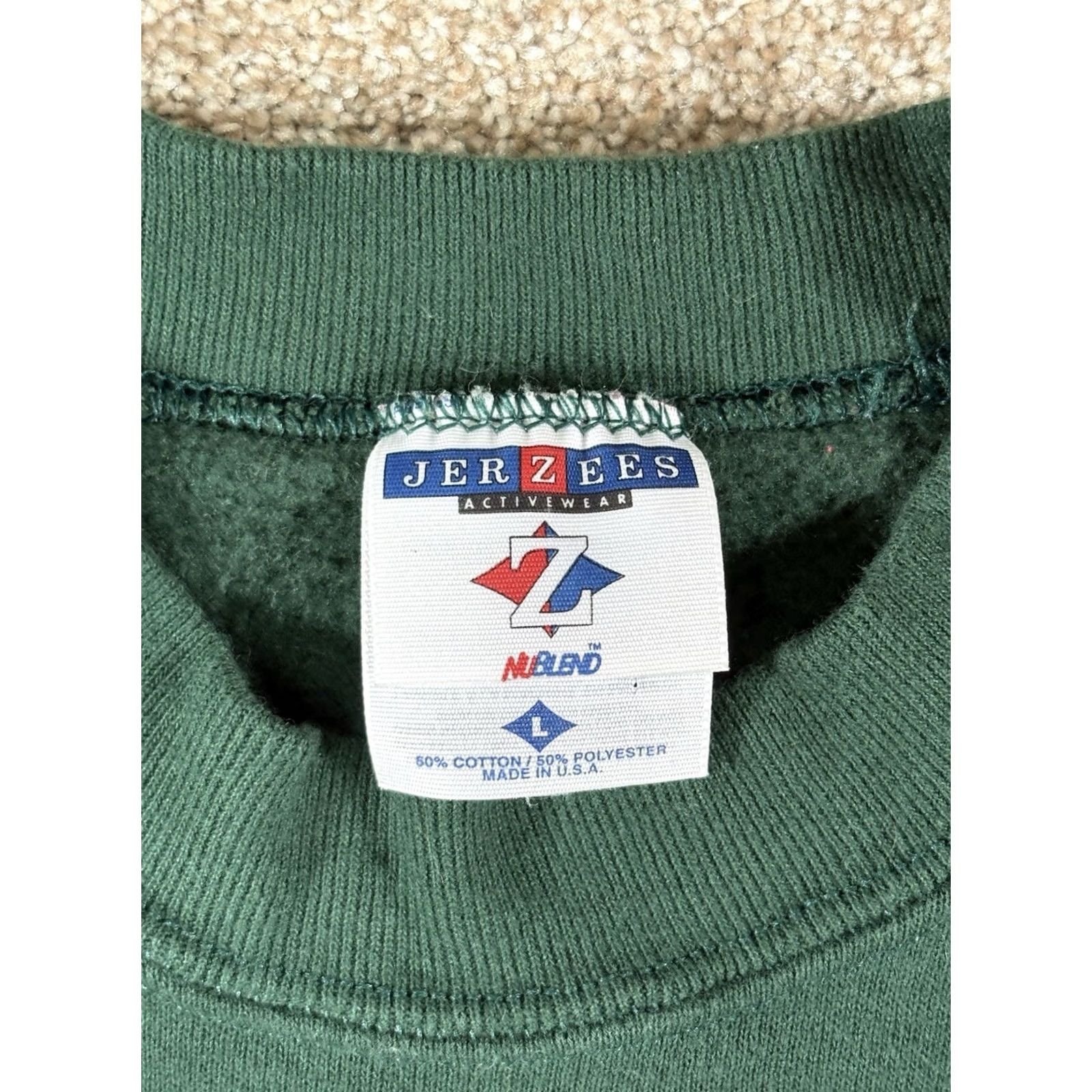 Jerzees VINTAGE Jerzees NuBlend Sweatshirt Crewneck Gardening Graphic Print Sweatshirt L Green Unisex Adults Size US L / EU 52-54 / 3 - 5 Thumbnail