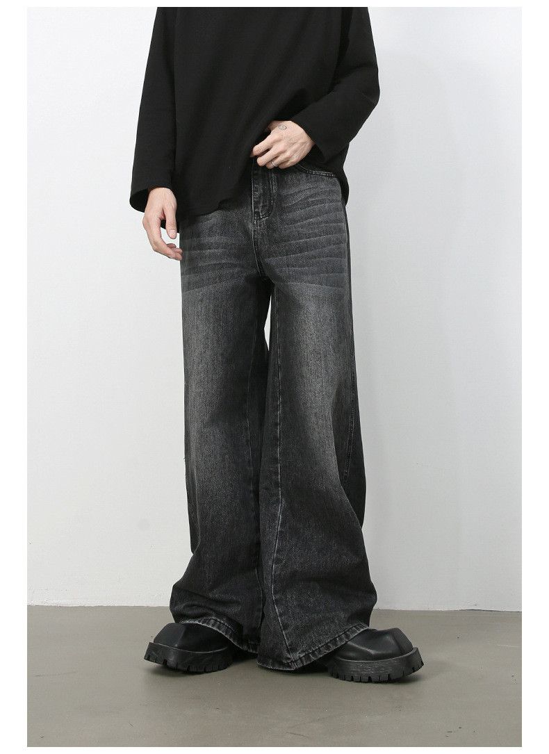 Japanese Brand × Jean Trendy retro washed men's loose straight jeans Size US 32 / EU 48 - 2 Thumbnail