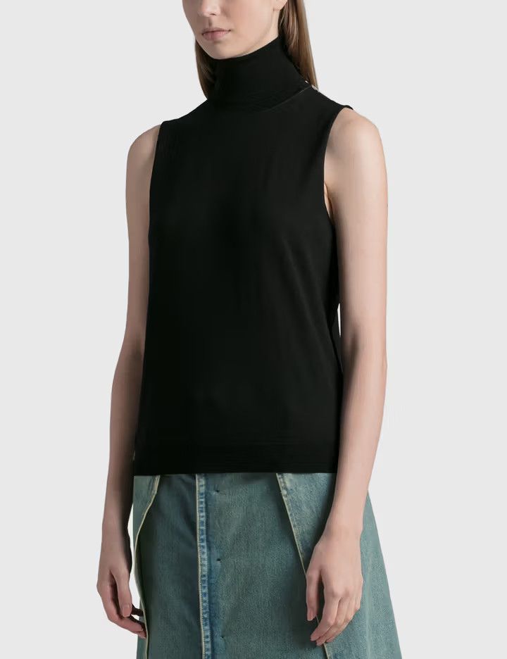 Maison Margiela o1y0625 Turtleneck Sleeveless Sweater in Black Size S / US 4 / IT 40 - 2 Thumbnail