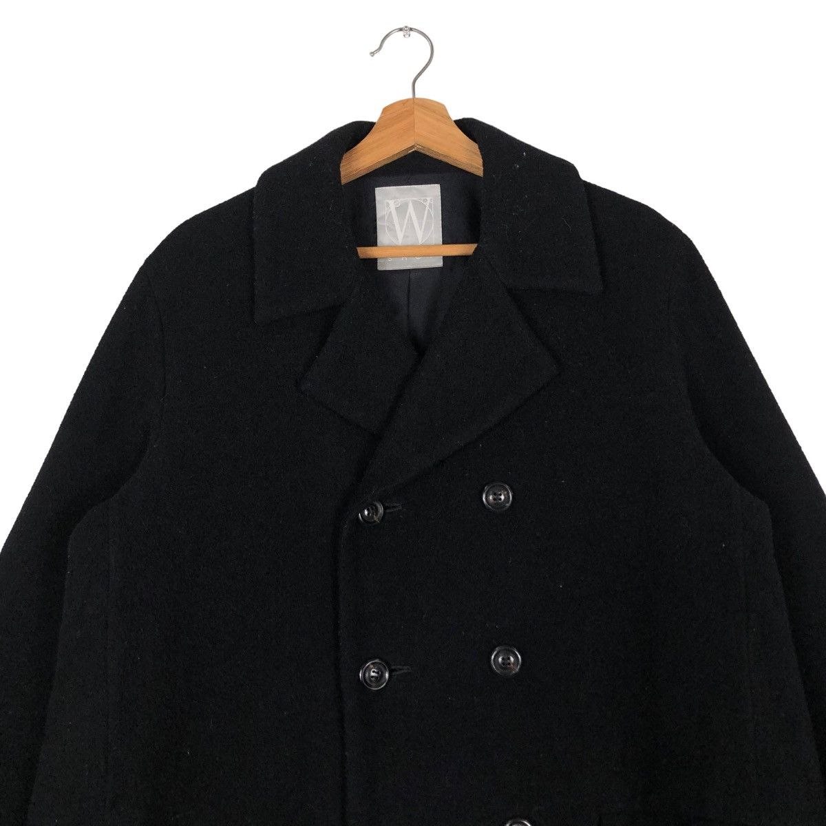 Yohji Yamamoto 🔥RICH BLACK DOUBLE BREAST WOOL JACKET WORK SHOP JAPAN Size US M / EU 48-50 / 2 - 3 Thumbnail