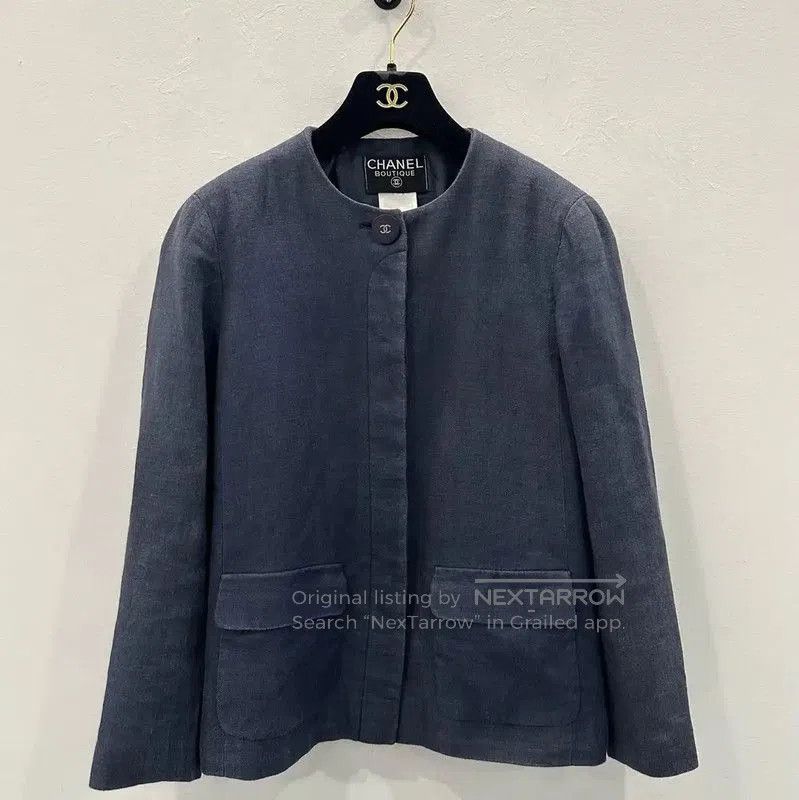 Chanel Chanel Blue Cotton Women's Jacket M . Size M / US 6-8 / IT 42-44 - 1 Thumbnail