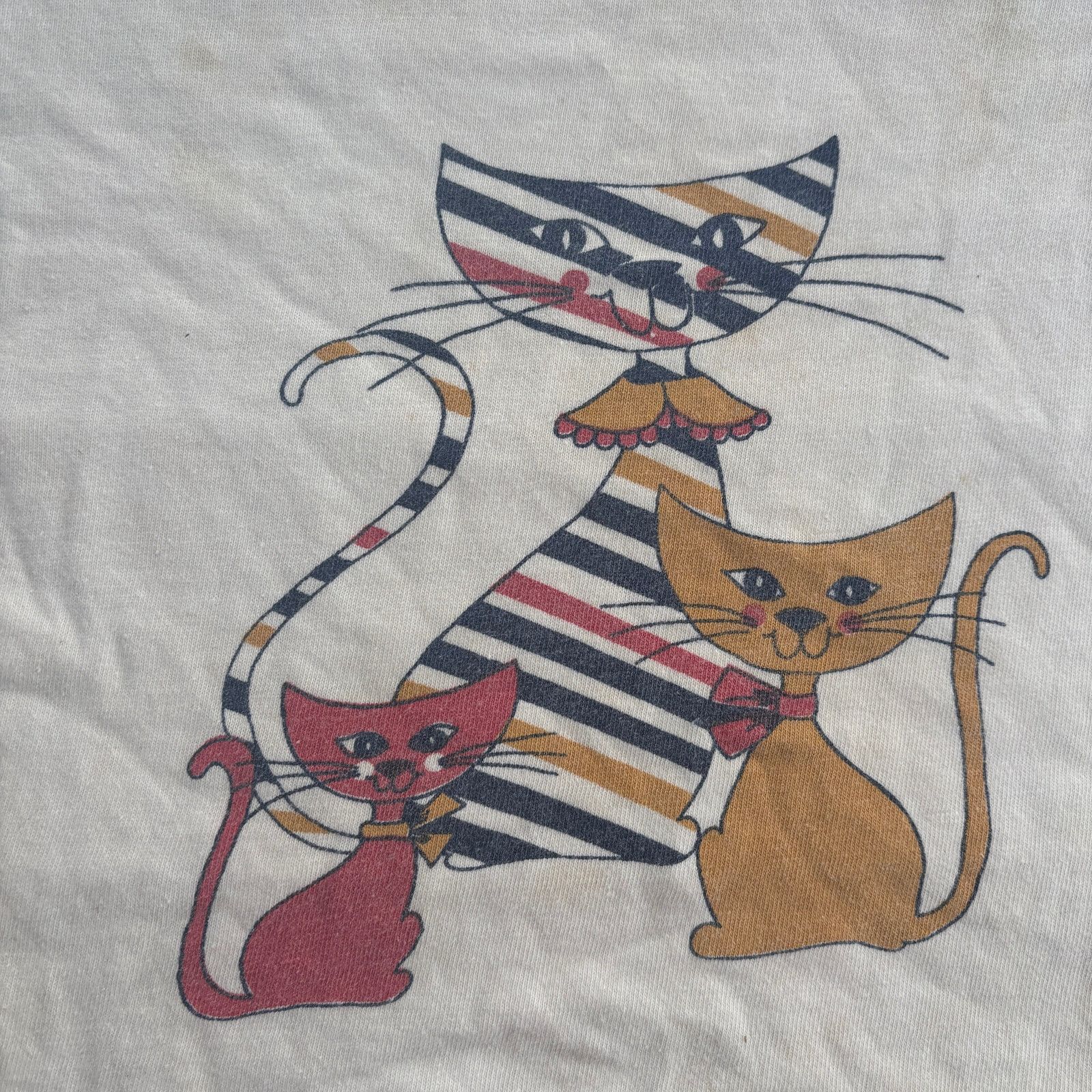 Vintage True vintage 1960s kids mid century modern cats tee shirt Size XXS / US 00 / IT 34 - 2 Thumbnail