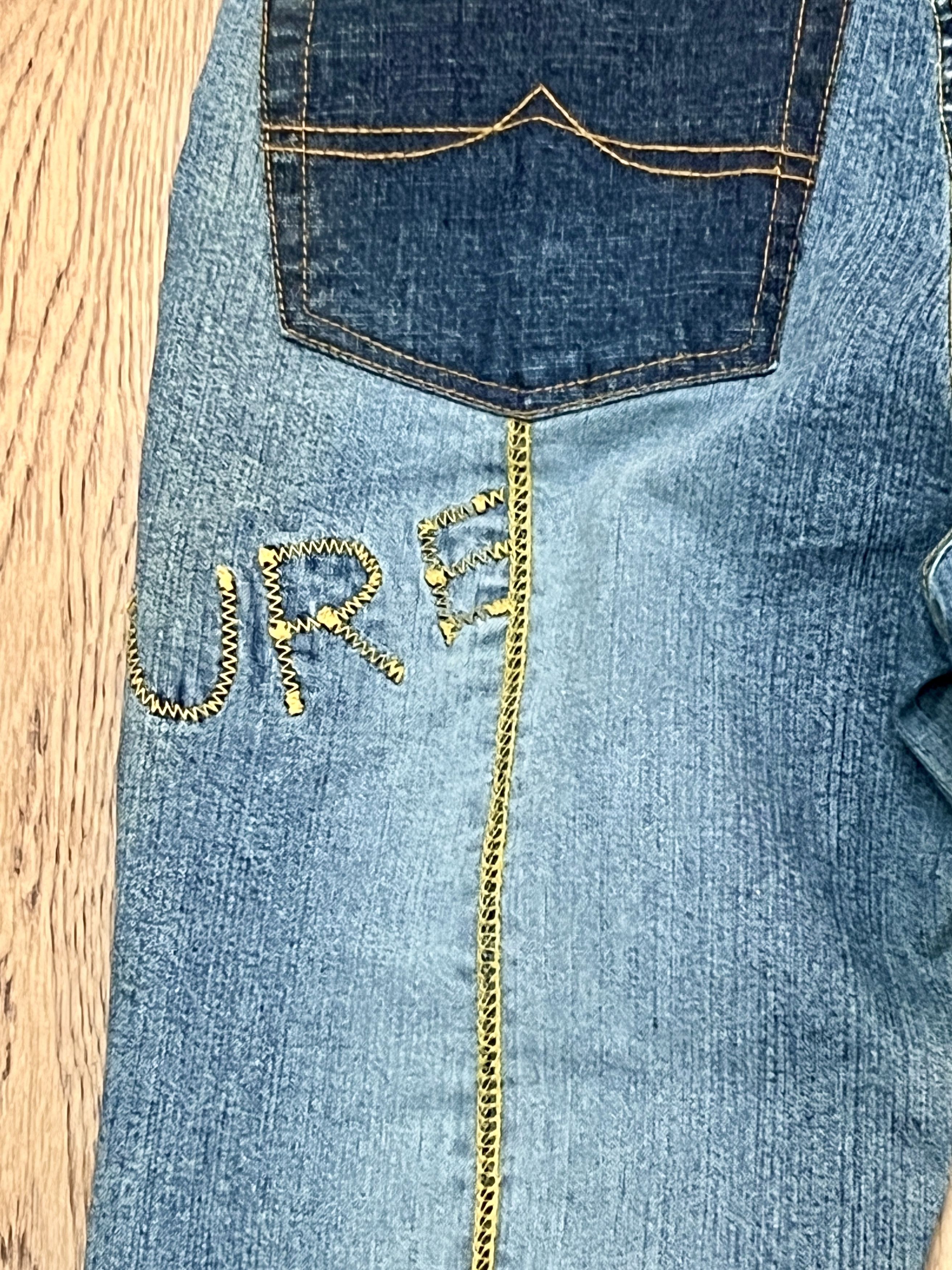 Vintage Azzure Denim Love Life Embroidered Y2K Jeans Size 31 Size 31" - 11 Thumbnail
