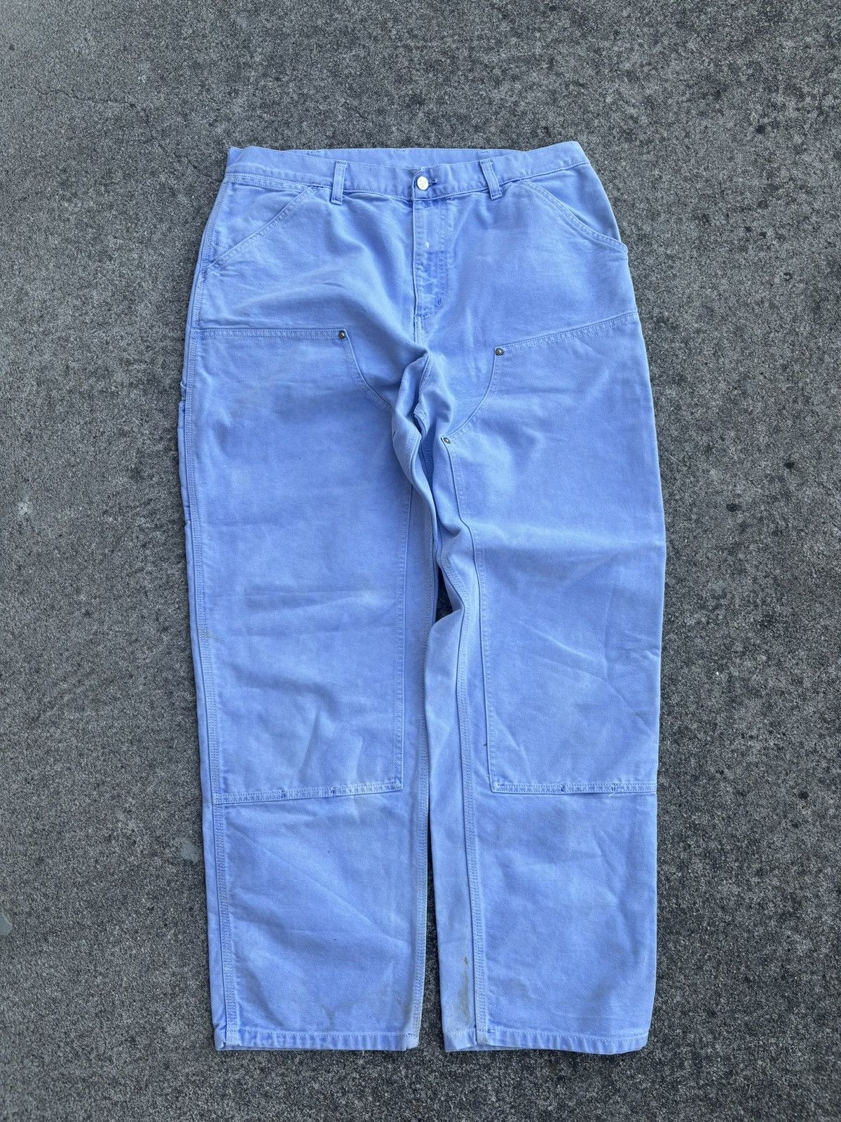 Carhartt × Vintage Purple Carhartt Double Knee Denim Pants USA Vintage Y2K Size US 36 / EU 52 - 5 Thumbnail