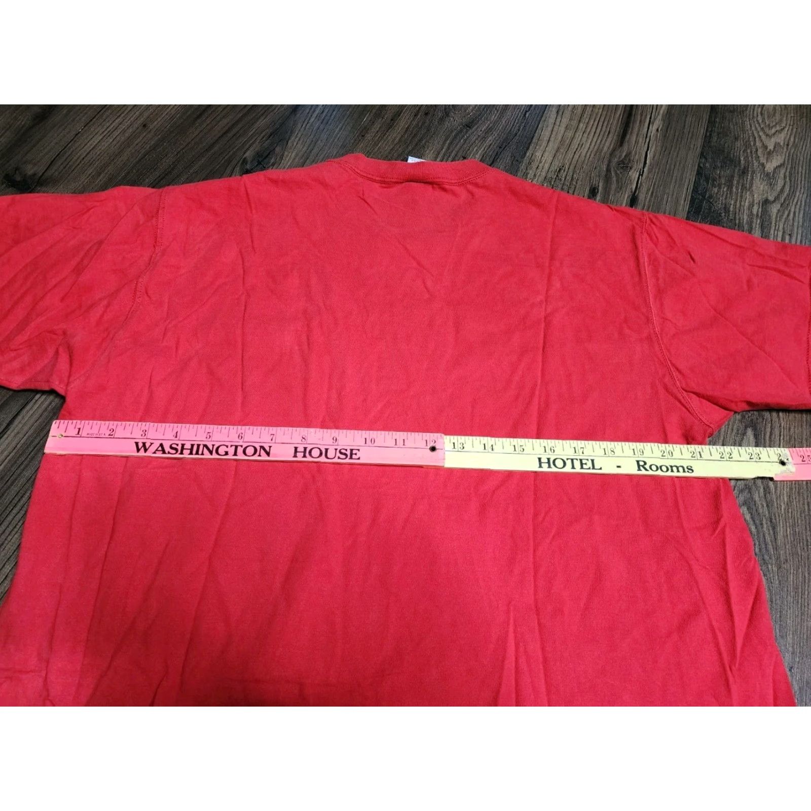 Russell Athletic VINTAGE Russell Athletic T-Shirt Men L Red 90s Short Sleeve Crew Neck Pocket Cotton Size US L / EU 52-54 / 3 - 3 Thumbnail