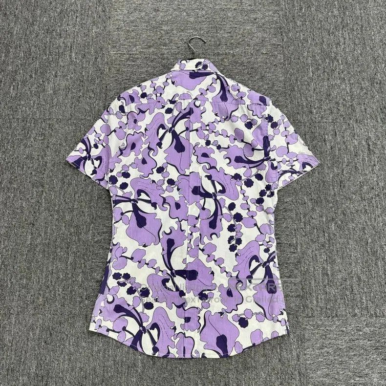 Gucci Gucci Purple Floral Short Sleeve Shirt. Size US M / EU 48-50 / 2 - 2 Thumbnail