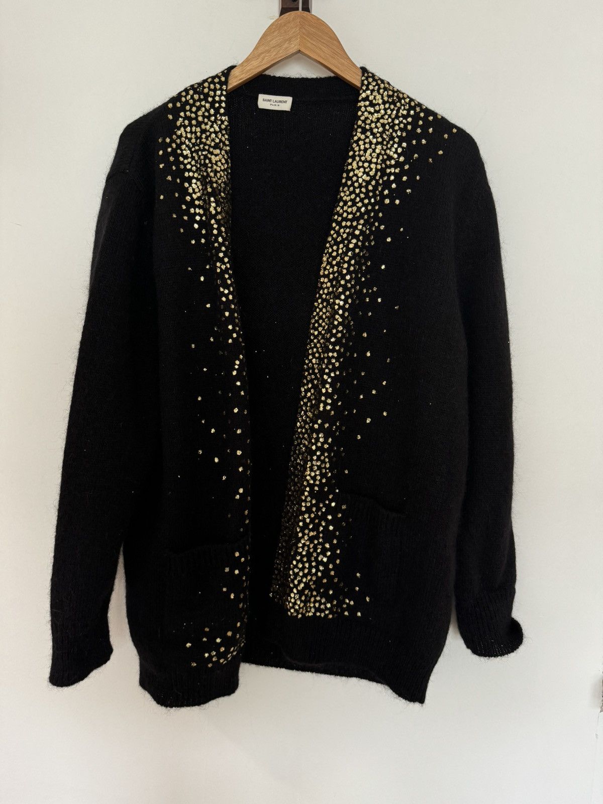 Saint Laurent Paris Heidi 2016 Gold Splash Cardigan Size US M / EU 48-50 / 2 - 4 Thumbnail