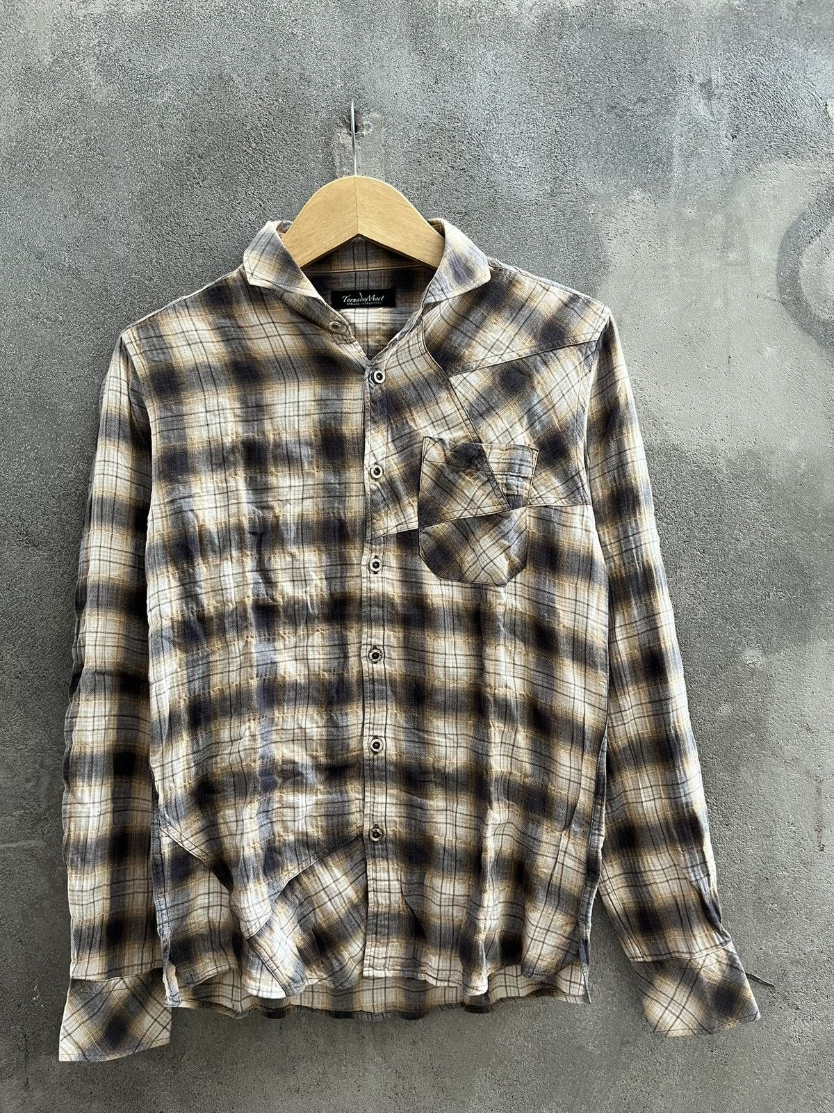 Tornado Mart Distressed Plaid Shirt – Tornado Mart Style Size US L / EU 52-54 / 3 - 1 Thumbnail