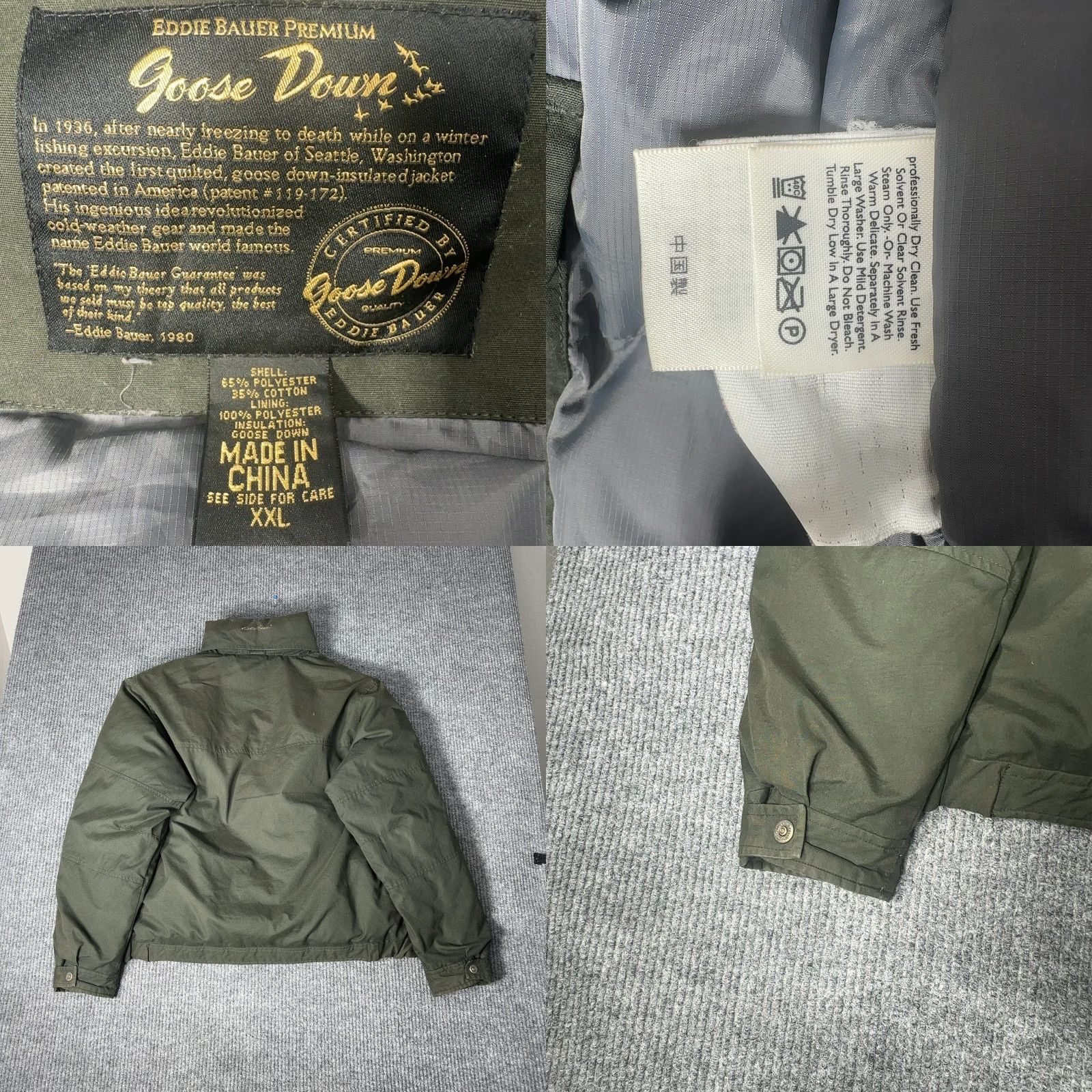 Eddie Bauer Eddie Bauer Goose Down Jacket Mens 2XL Green Full Zip Insulated Puffer Coat Jacket Size US XXL / EU 58 / 5 - 8 Thumbnail