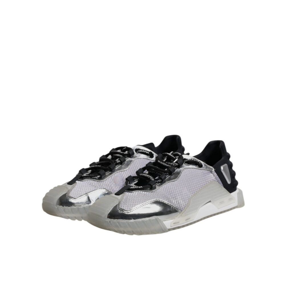 Dolce & Gabbana Dolce & Gabbana Silver Black Nylon NS1 Low Top Sneakers Shoe Size US 8.5 / EU 41-42 - 4 Thumbnail