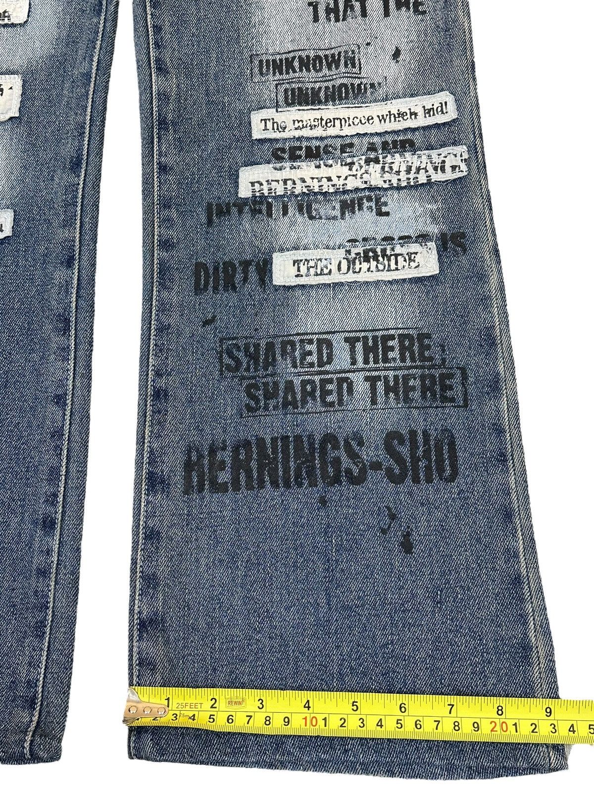 If Six Was Nine Vintage Japanese Brand Punk Embroidered Style Wide Leg Jeans Size US 31 - 16 Thumbnail