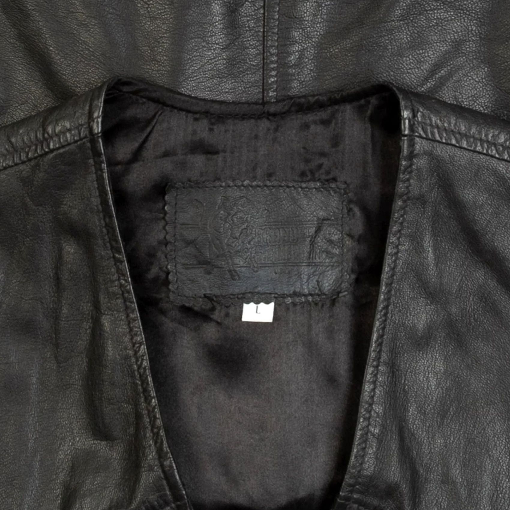 Camel Vintage Men's 1990s Unbranded Leather Vest Jacket Black Large Size US L / EU 52-54 / 3 - 5 Thumbnail