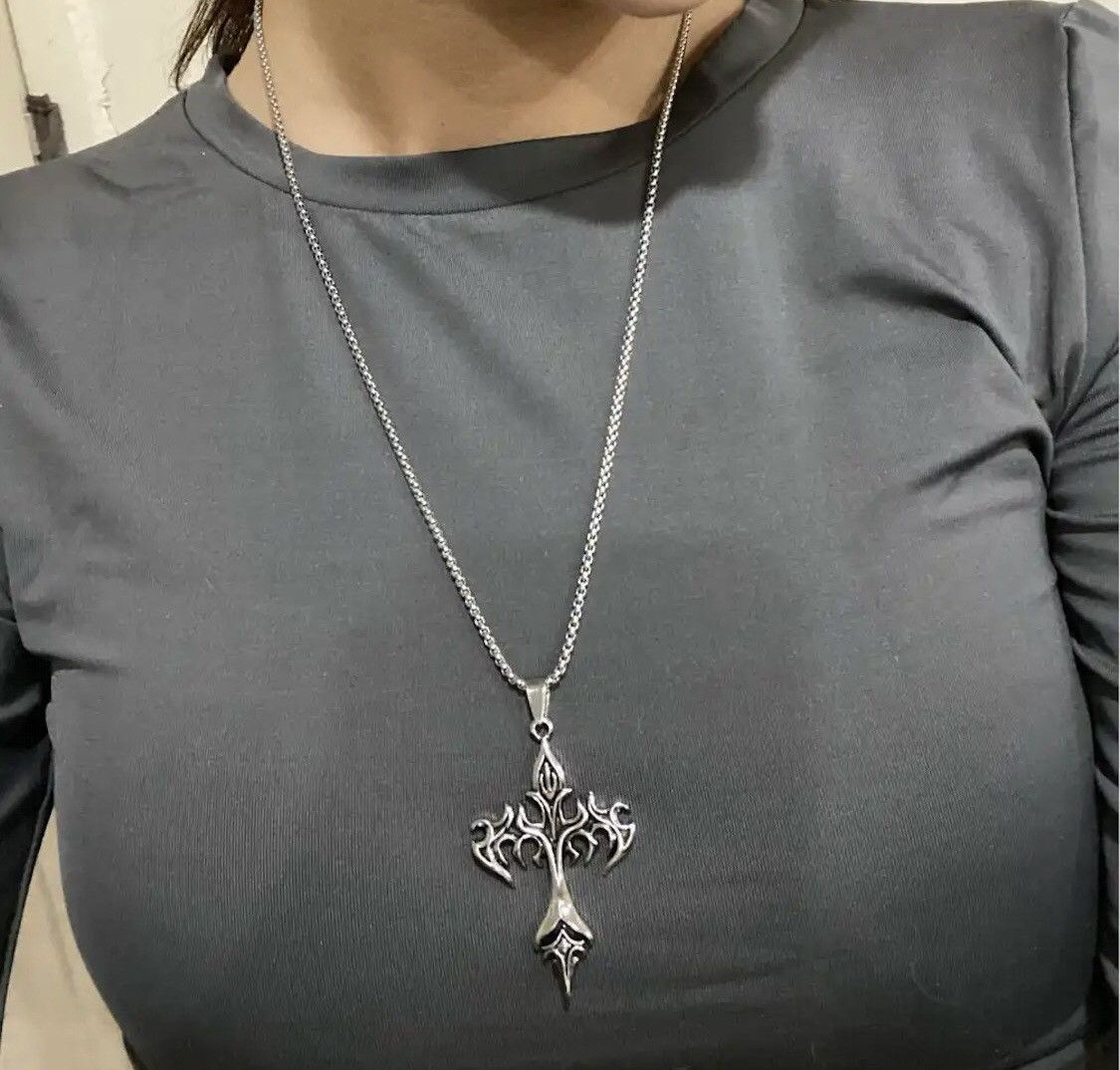 Other Flame Cross Pendant Necklace Size ONE SIZE - 4 Thumbnail