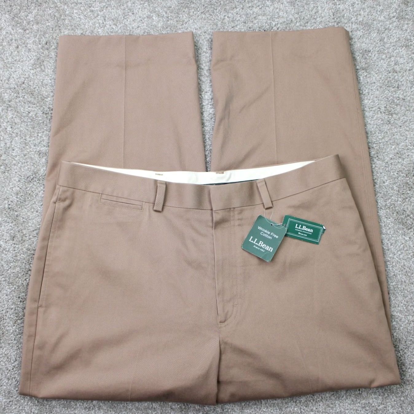 Vintage L.L. Bean Pants Mens 36 Brown Chino NWT Classic Fit Wrinkle Free inseam Size US 36 / EU 52 - 2 Thumbnail