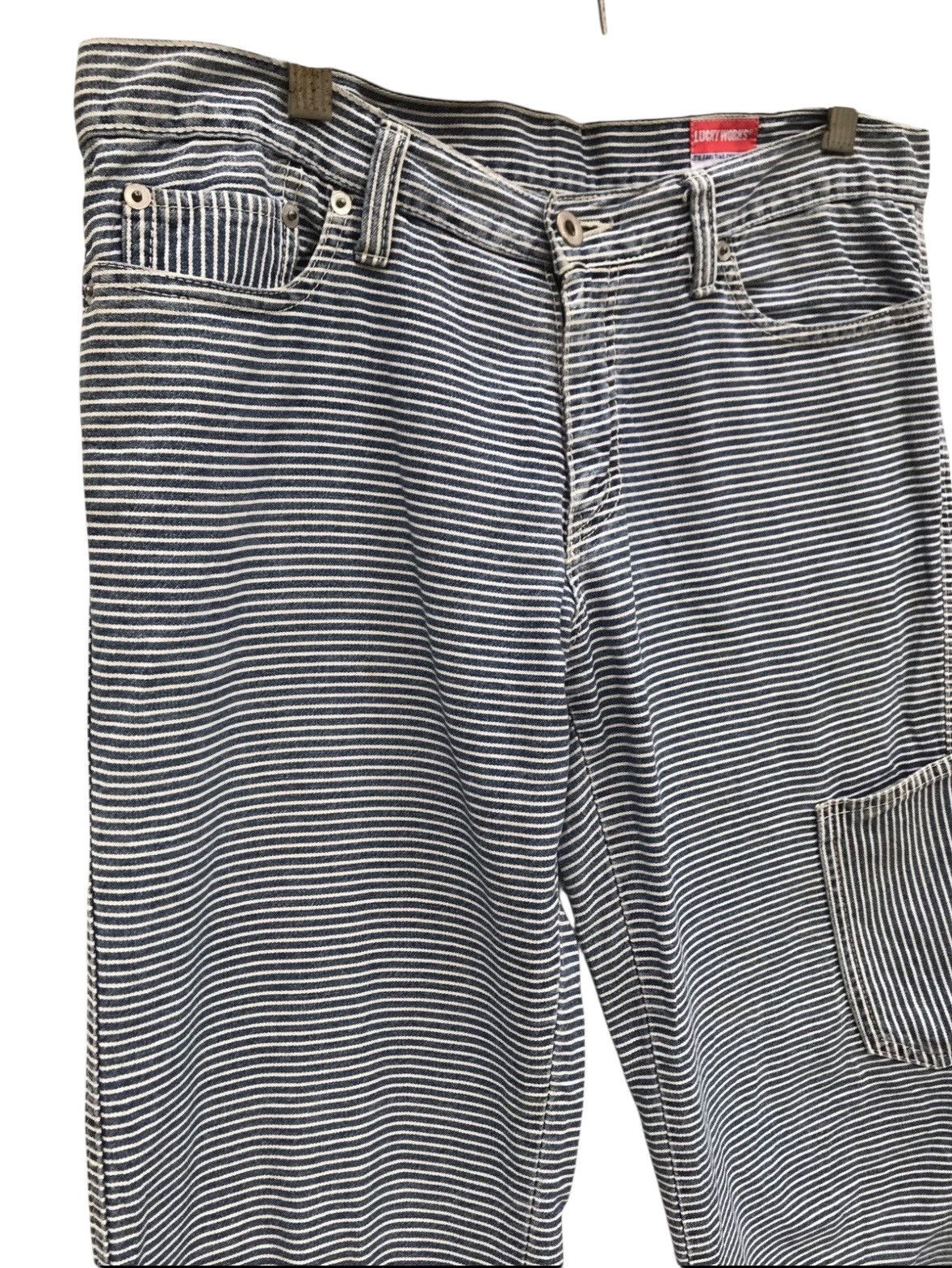 Japanese Brand Japanese Brand Lucky Works Stripe Pants Workwear Style Size US 31 - 4 Thumbnail