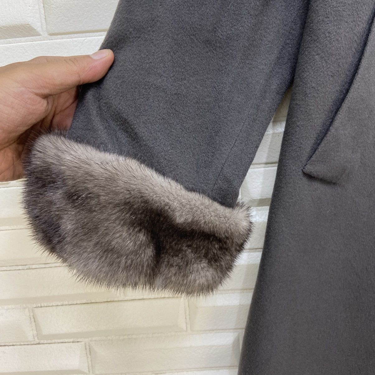 Other Altima Loro Piana Wool Cashmere + Mink Fur Long Coat Size M / US 6-8 / IT 42-44 - 7 Thumbnail