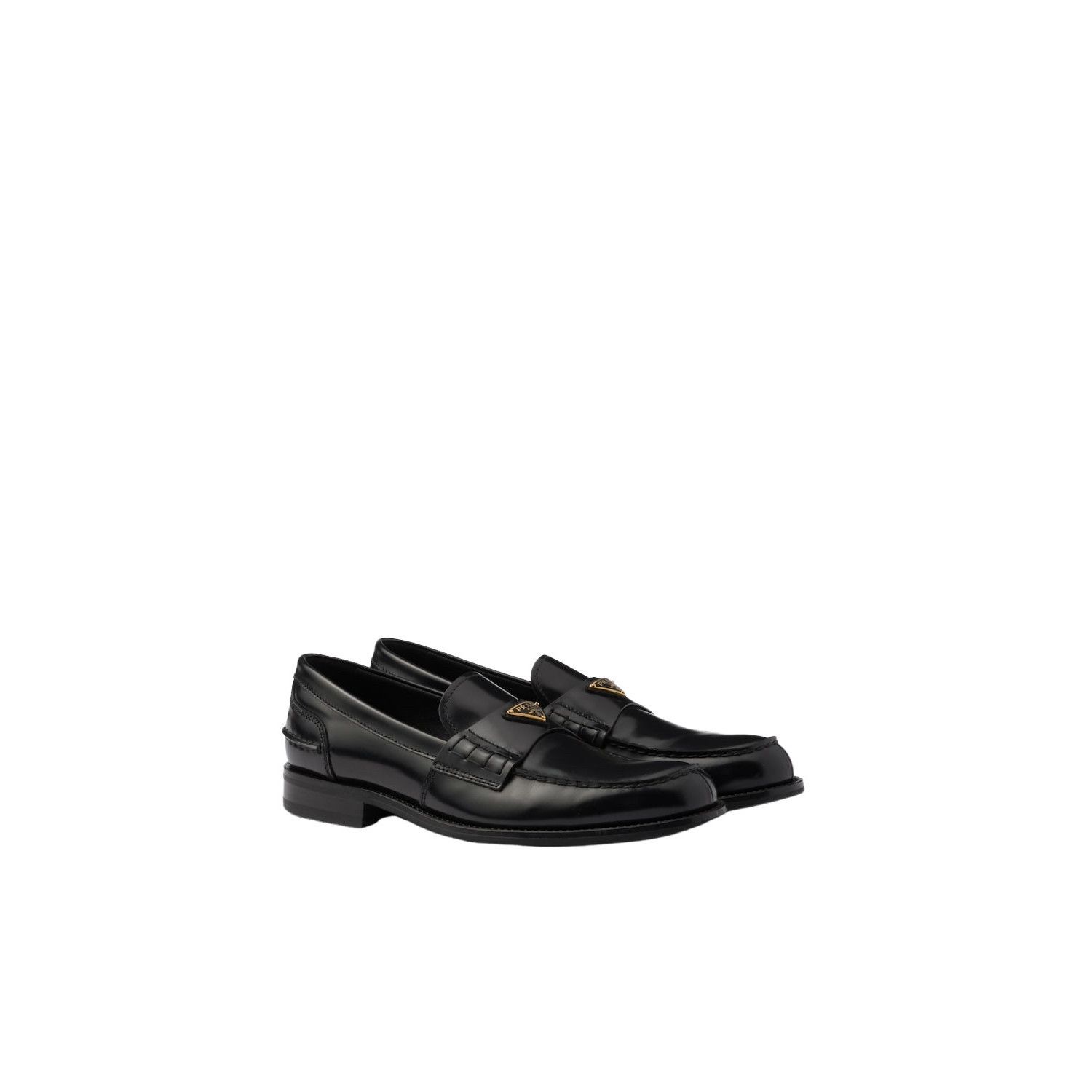 Prada PRADA $1200 Black Brushed Leather Loafers New And Authentic Size US 8.5 / EU 41-42 - 1 Thumbnail