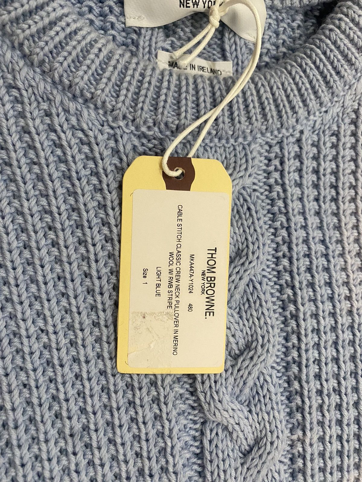 Thom Browne Cable Knit Merino Wool w/ RWB Stripe Size US S / EU 44-46 / 1 - 6 Thumbnail