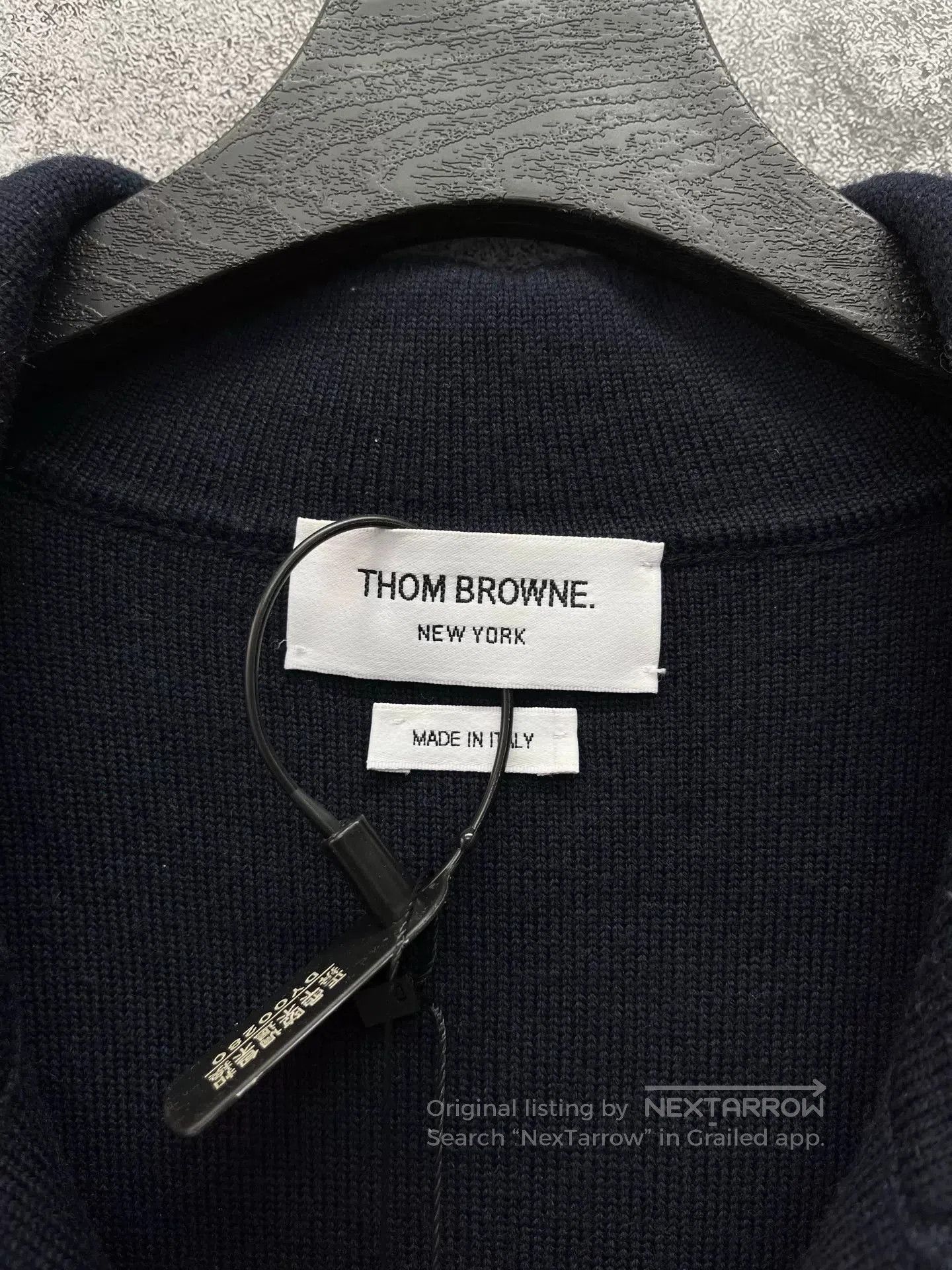 Thom Browne thom browne navy wool knit jacket. Size US L / EU 52-54 / 3 - 8 Thumbnail