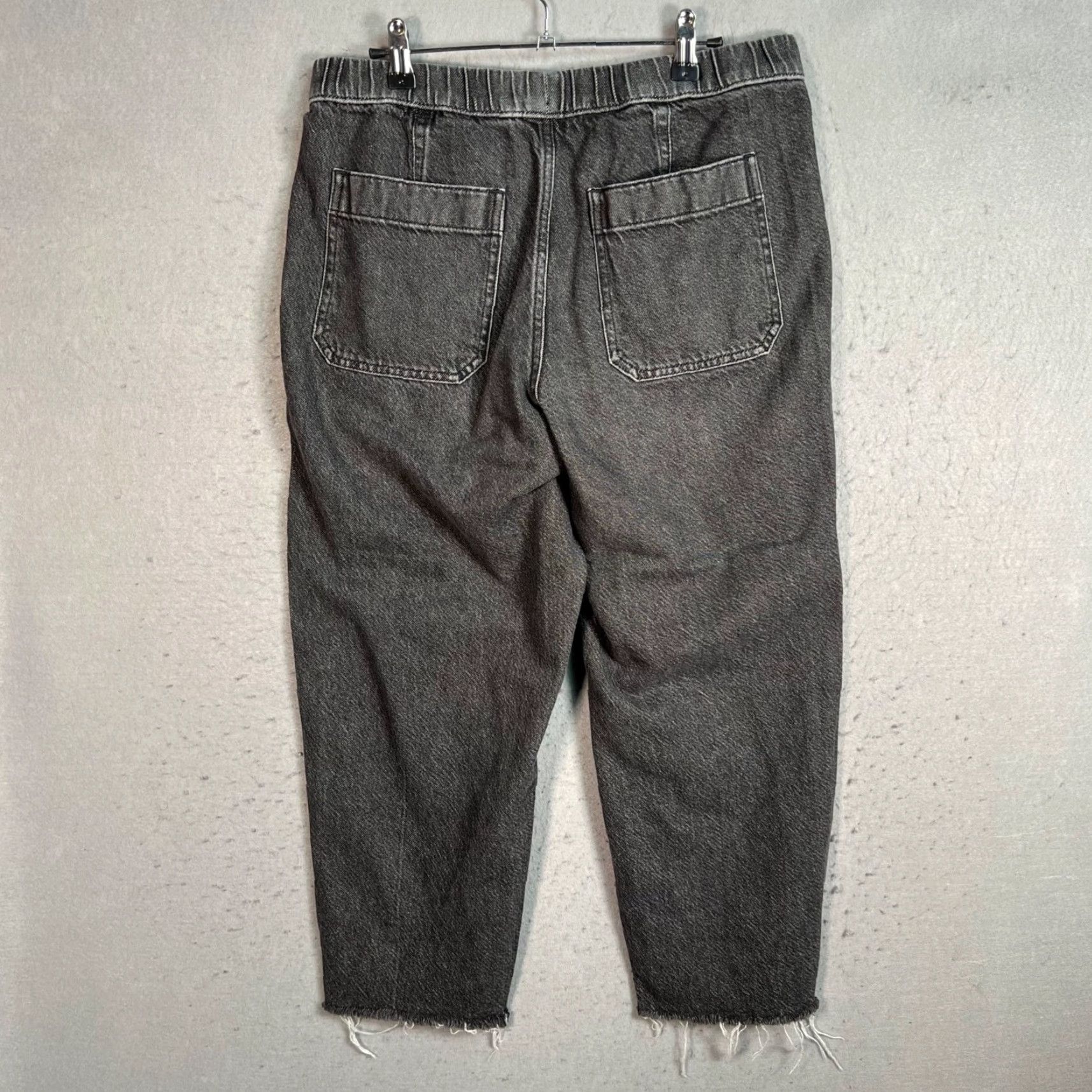 Madewell Madewell Jeans Pants Denim Jogger Elastic Waist Black Hem Frayed High Rise Women Size M Size 32" / US 10 / IT 46 - 2 Thumbnail