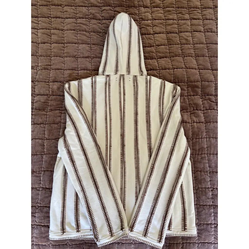 Amiri AMIRI Stitched Cotton Terry Hoodie in Alabaster Size US M / EU 48-50 / 2 - 4 Thumbnail