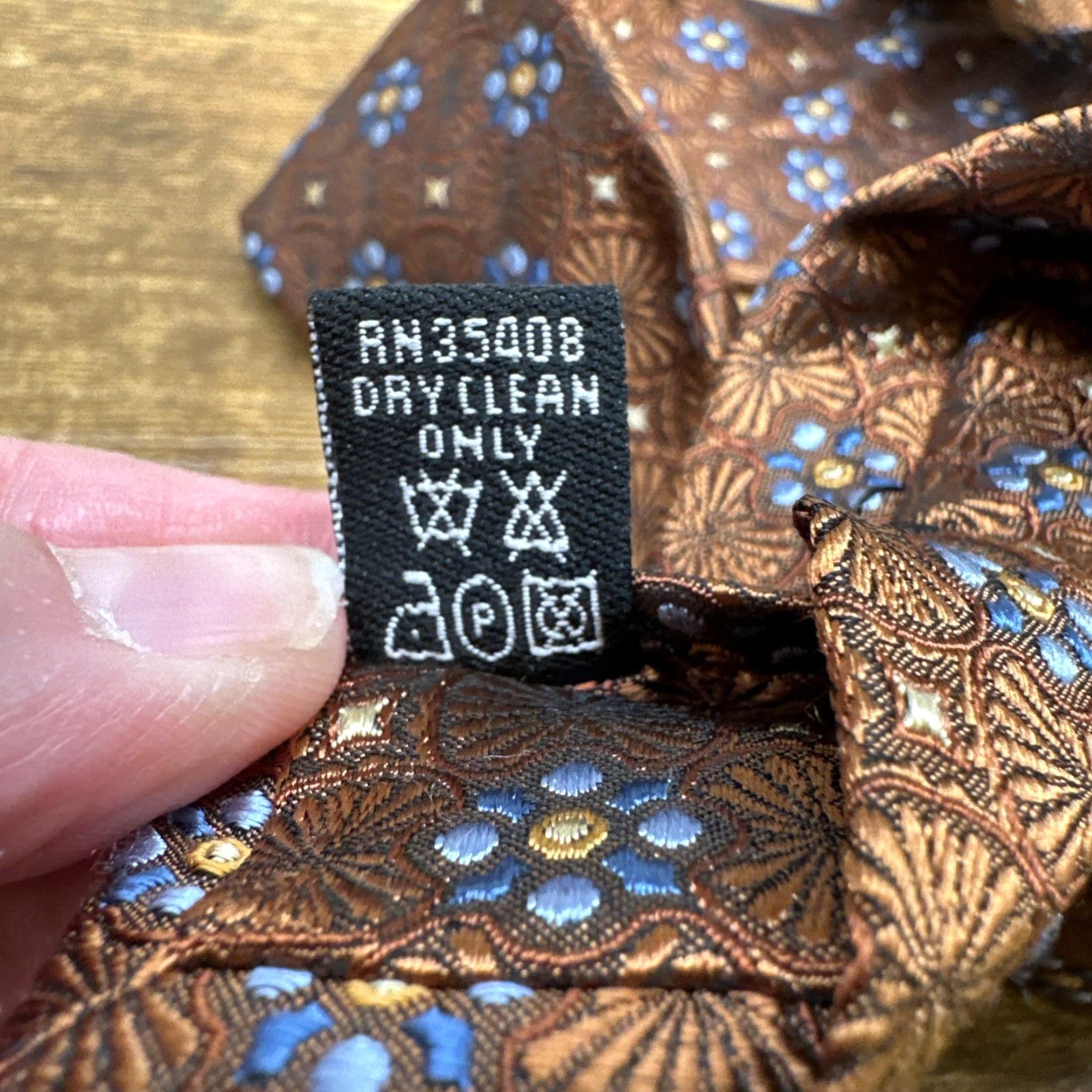 Jos. A. Bank Jos. A Bank Silk Tie Dark Orange Brown Signature Collection Necktie Geometric Size ONE SIZE - 4 Thumbnail