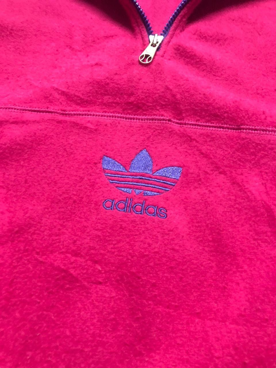 Adidas × Descente × Vintage Vintage 90s Adidas Fleece Sweater Half Zipper Center Logo Size US M / EU 48-50 / 2 - 12 Thumbnail