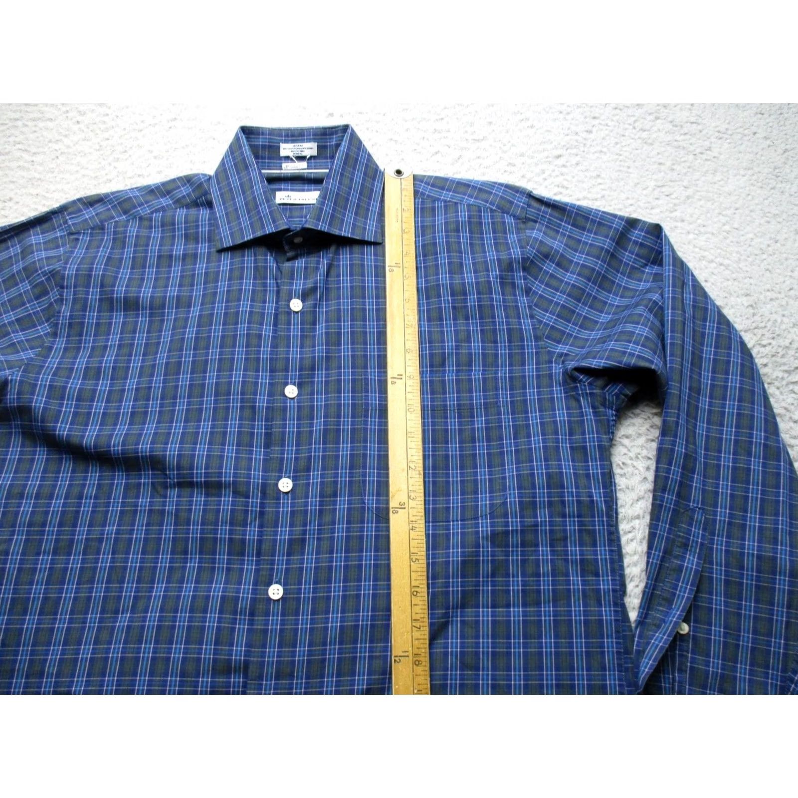 Peter Millar Peter Millar Shirt Mens Medium Blue Plaid Long Sleeve Stretch Button Up Casual Size US M / EU 48-50 / 2 - 5 Thumbnail