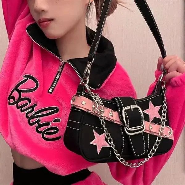 Other Harajuku Pink Star Metal Chain Women y2k Size ONE SIZE - 3 Thumbnail