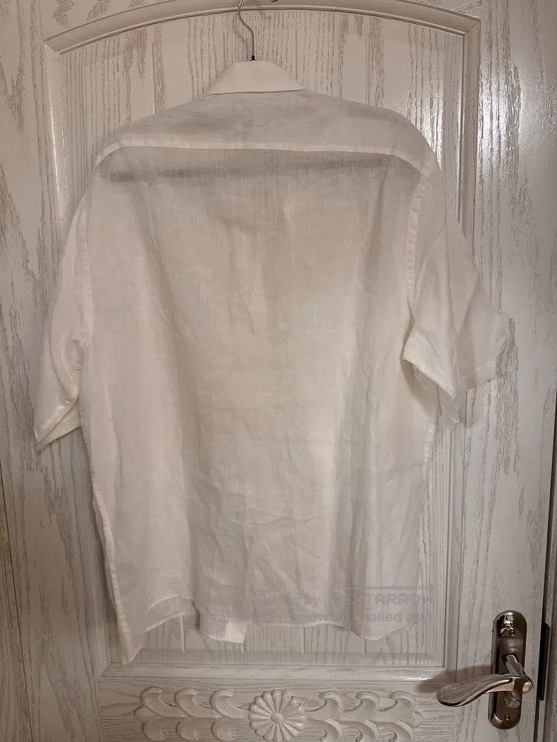 Fendi Fendi size 40 White Linen 3D Floral Short Sleeve Shirt Size US XXS / EU 40 - 3 Thumbnail