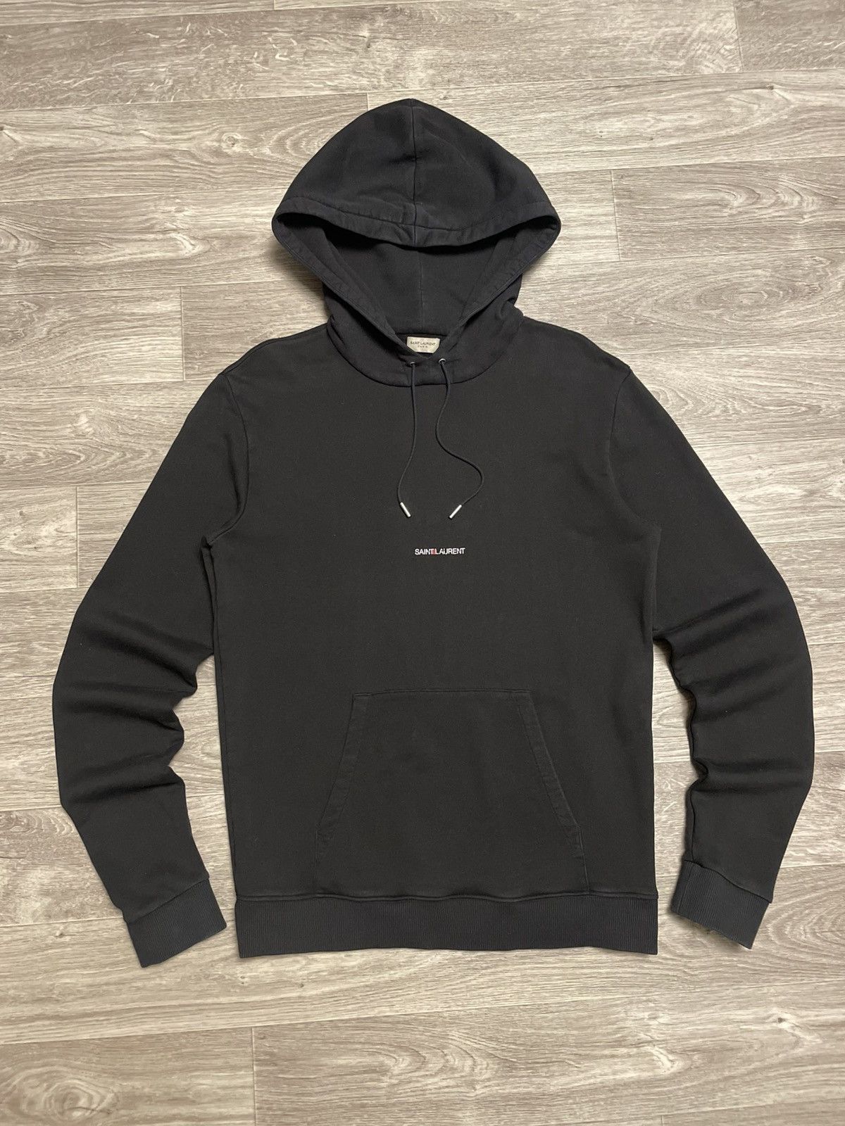 Saint Laurent Paris 2018 Saint Laurent Paris Black Center Logo Hoodie Size US L / EU 52-54 / 3 - 1 Thumbnail