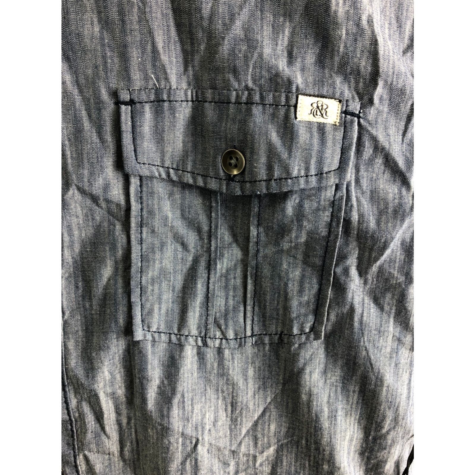 Vintage Rock & Republic Mens Size L Blue Short Sleeve Button Up Spread Collar Shirt Size US L / EU 52-54 / 3 - 2 Thumbnail