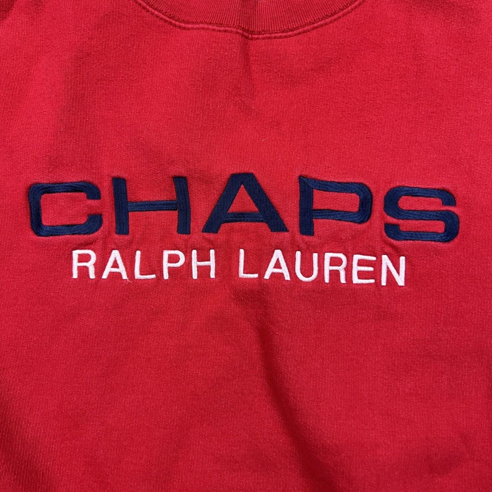Polo Ralph Lauren × Vintage Vintage Chaps Ralph Lauren Sweatshirt Spell Out 90s Pullover Size US L / EU 52-54 / 3 - 2 Thumbnail
