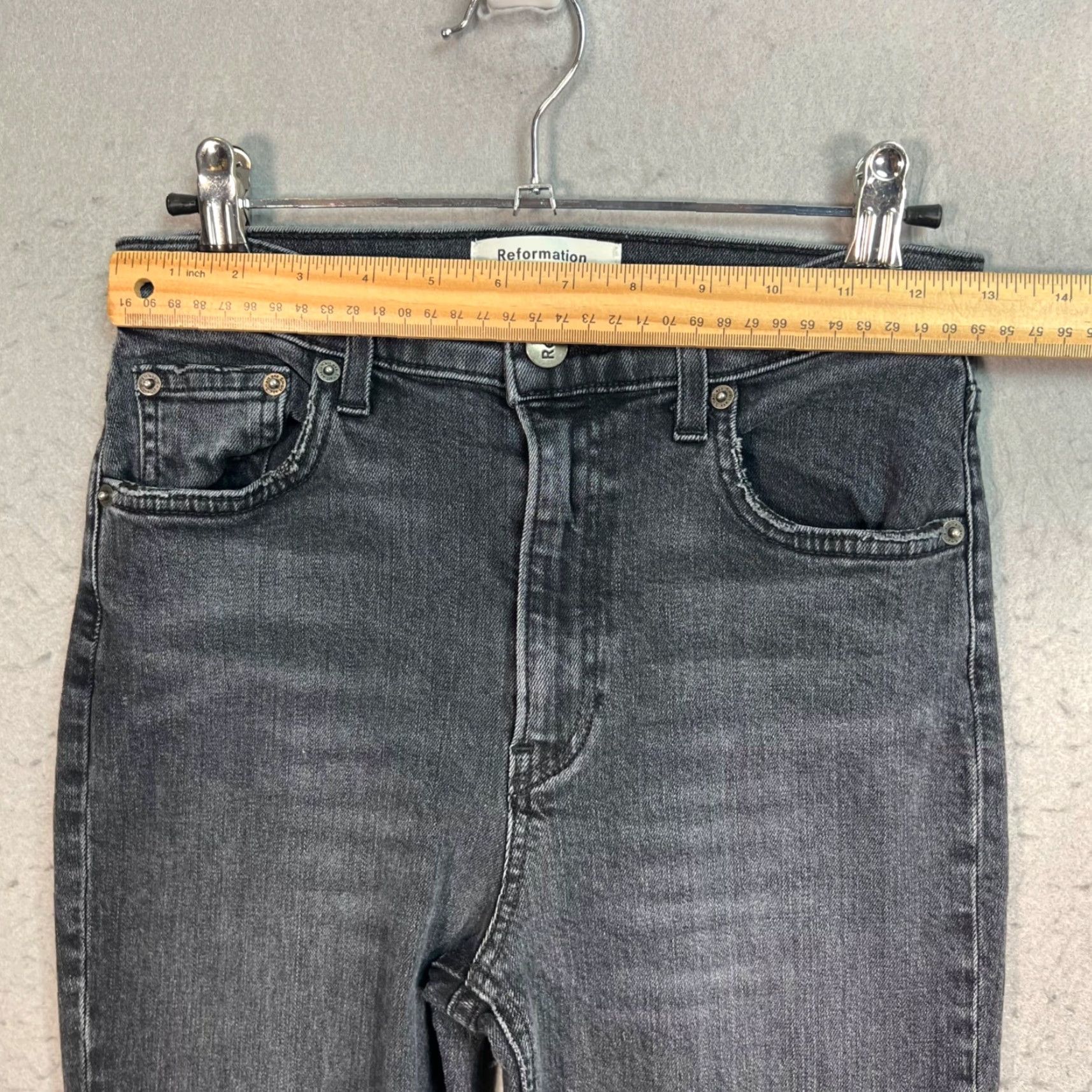 Reformation Reformation Jeans Womens 27 High Skinny Crop Organic Cotton Blend Denim Gray 27 Inseam 27 Rise High Adult Womens Skinny Jeans Size 27" / US 4 / IT 40 - 7 Thumbnail