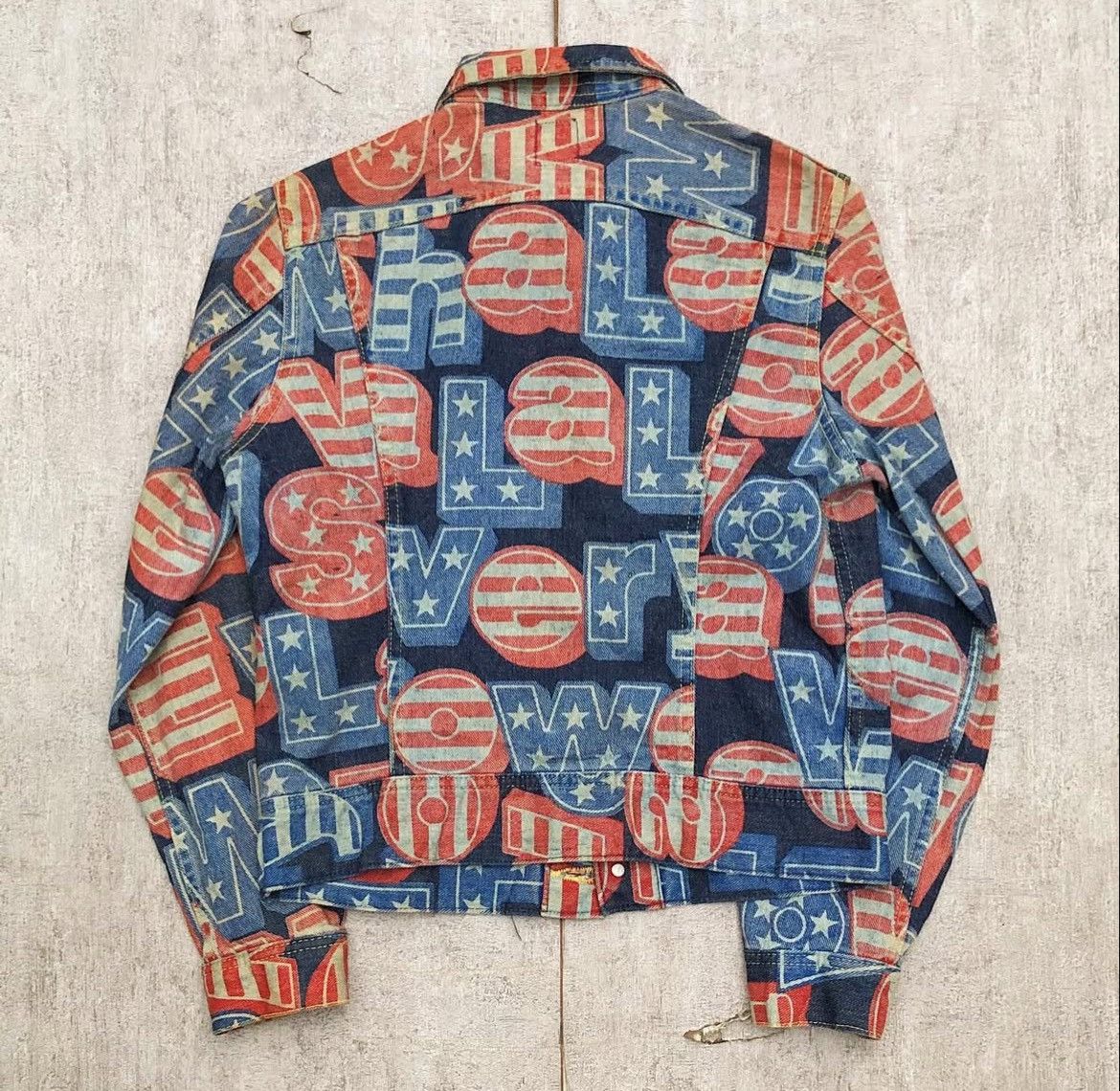 Hysteric Glamour 2000s Hysteric Glamour Printed Trucker Jeans Jacket y2k Size US S / EU 44-46 / 1 - 2 Thumbnail