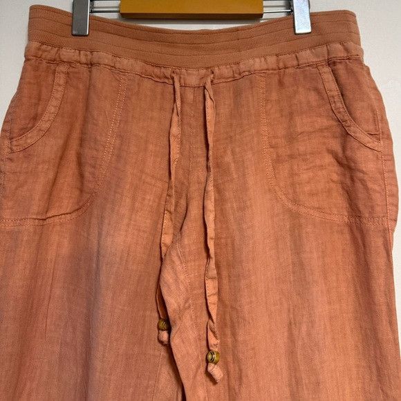 Guess GUESS Los Angeles Wide-Leg Linen Pants in Terracotta Size L Size 32" / US 10 / IT 46 - 6 Thumbnail