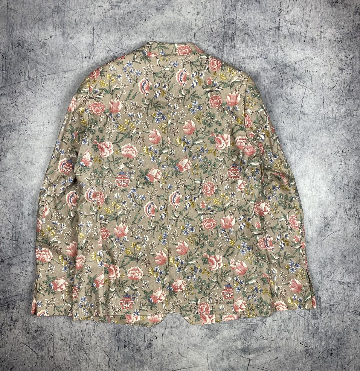 Gianni Feraud Gianni Feraud Mens Floral Linen Blend Blazer Jacket Cream Size 44R - 25 Thumbnail