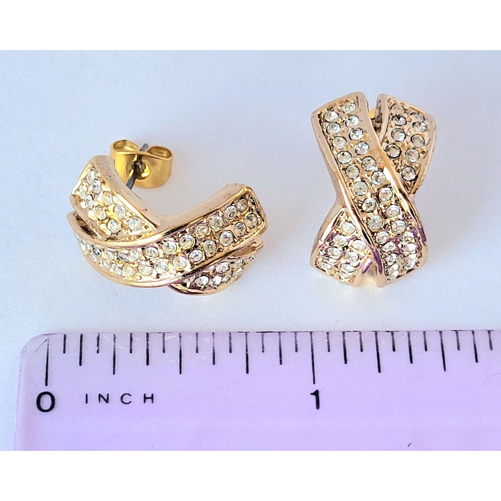 Other Roman Crossover X Faux Diamond Earrings Signed Pierced Size ONE SIZE - 4 Thumbnail