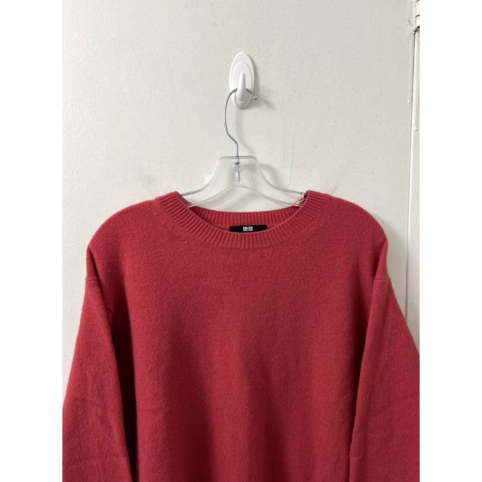 Uniqlo Uniqlo Sweater Womens XL Red 100% Wool Ribbed Knit Pullover Long Sleeve Crew Neck Pullover - Casual Size XL / US 12-14 / IT 48-50 - 2 Thumbnail