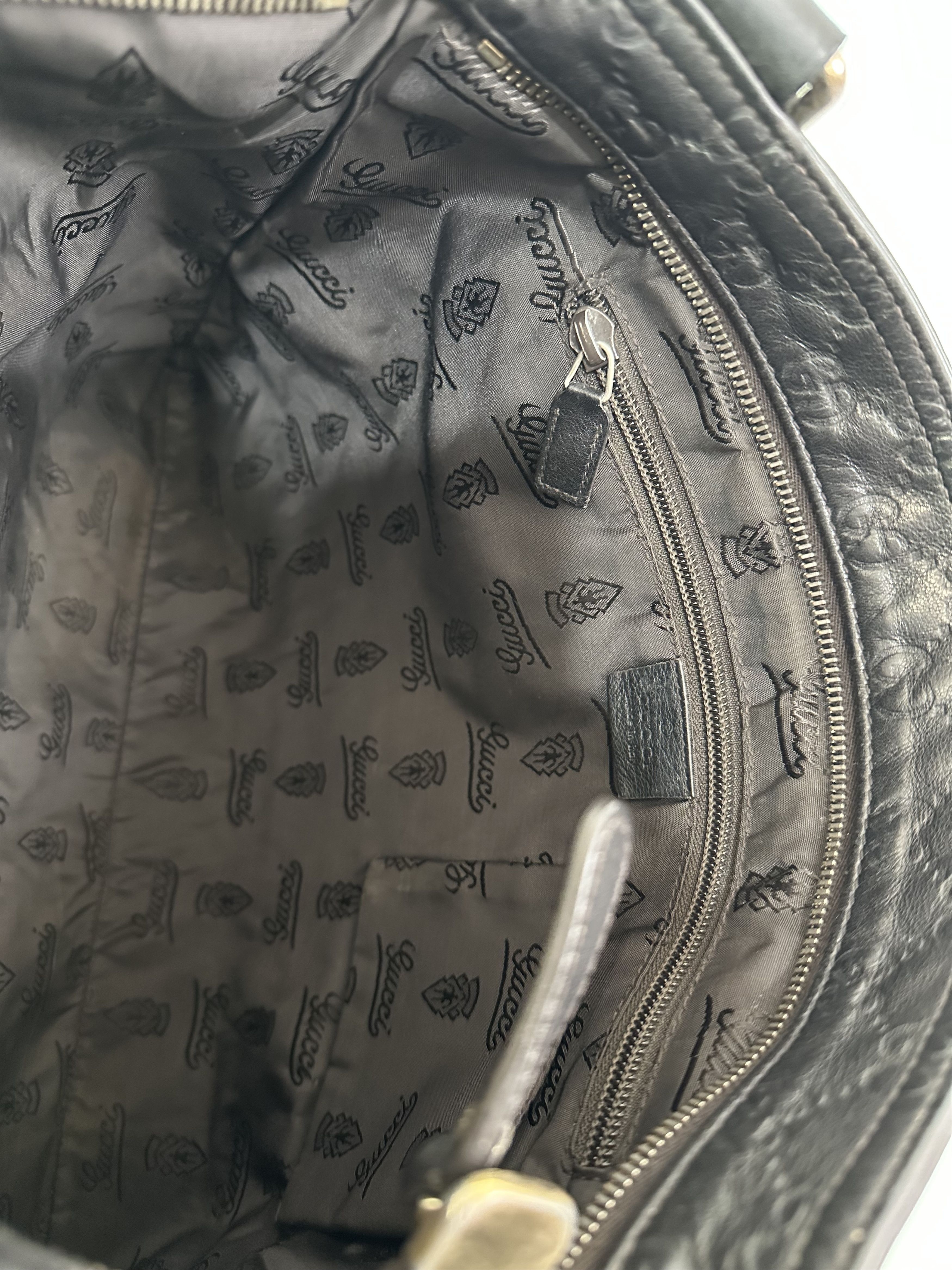 Gucci GUCCI Black Guccissima Leather Slim Messenger Bag Size ONE SIZE - 5 Thumbnail