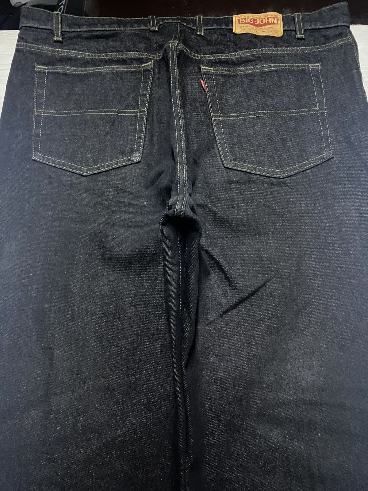 Big John Vintage Big John Black Denim Distressed Repair Baggy Jeans Size US 41 - 4 Thumbnail
