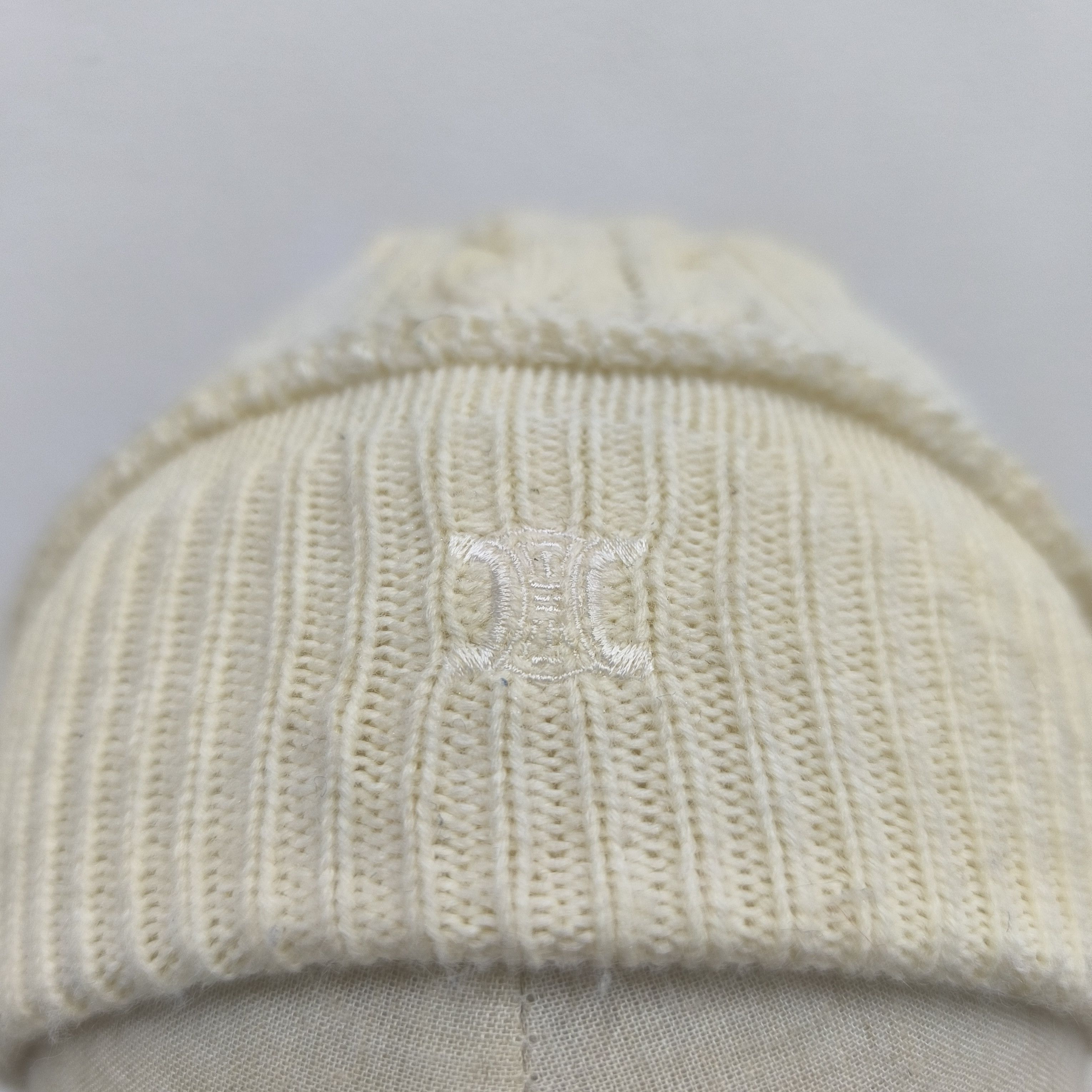Celine 🌟Vintage celine logo made in japan pull on short beanie hat Size ONE SIZE - 5 Thumbnail