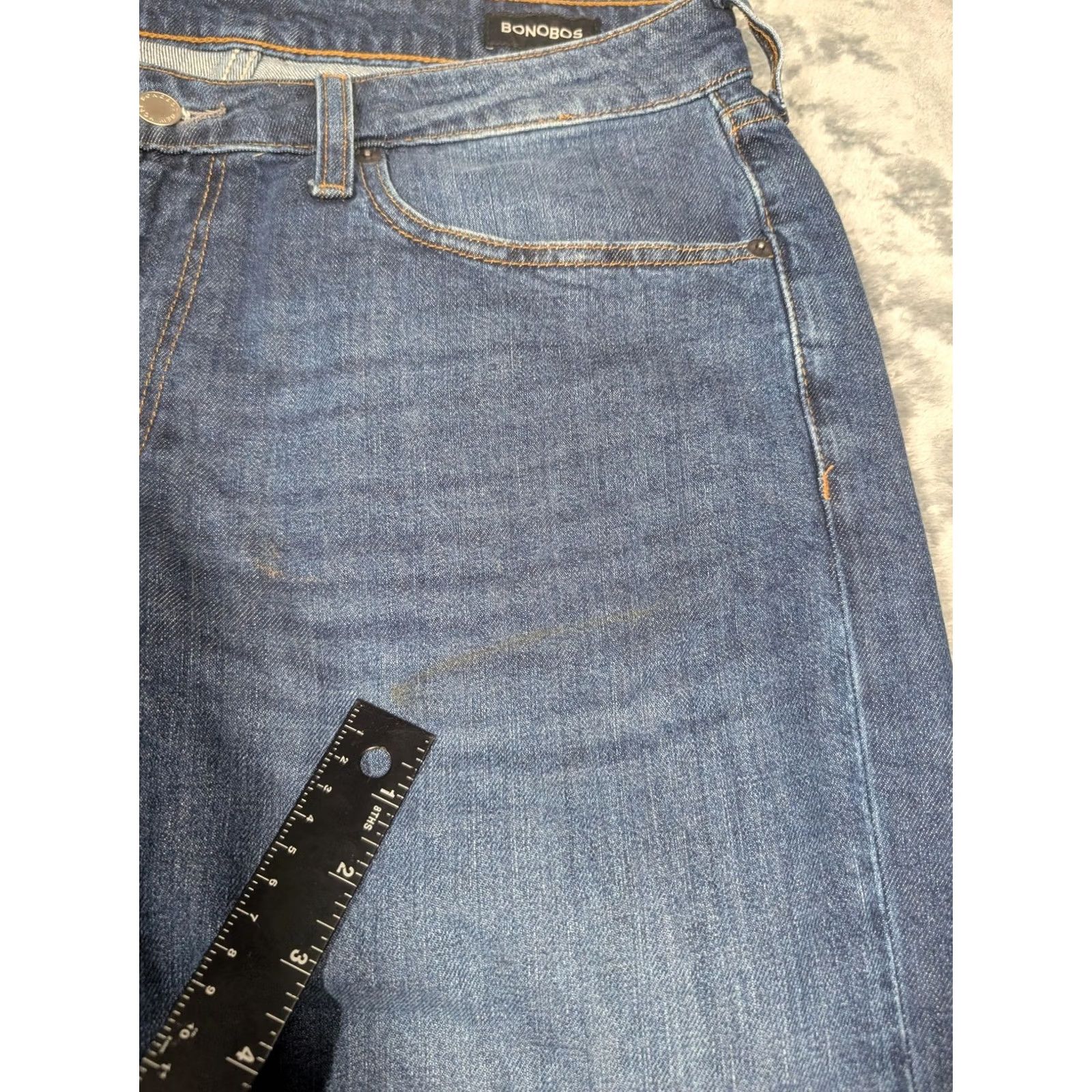 Bonobos Bonobos Jeans Mens 33x30 Blue Athletic Fit Straight Leg Denim Medium Wash Casual Jeans Mens Blue Athletic Fit Straight Leg Denim 33x30 Size US 33 - 7 Thumbnail